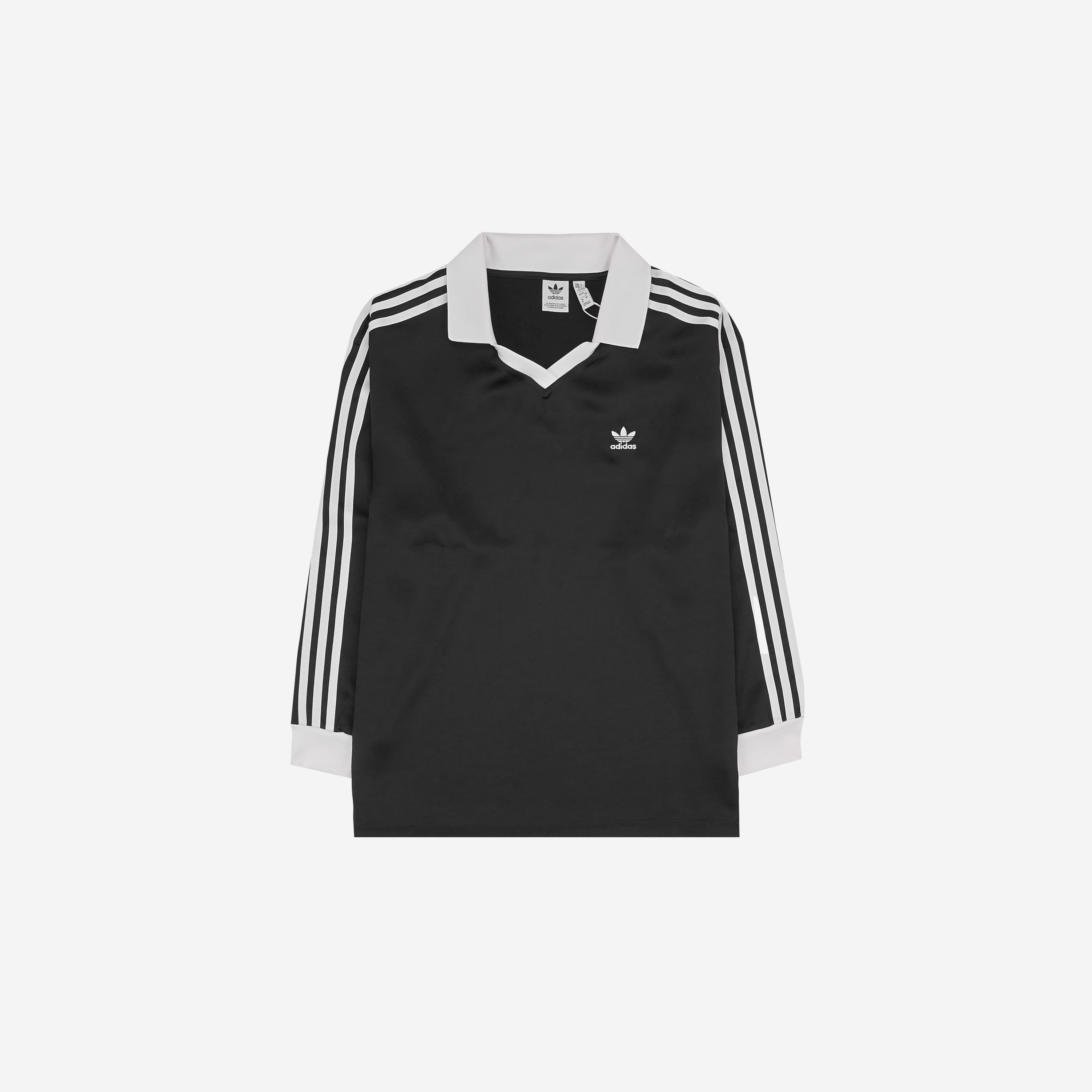 (W) Adidas 3-Stripes Satin Long Sleeve T-Shirt Black - KR Sizing