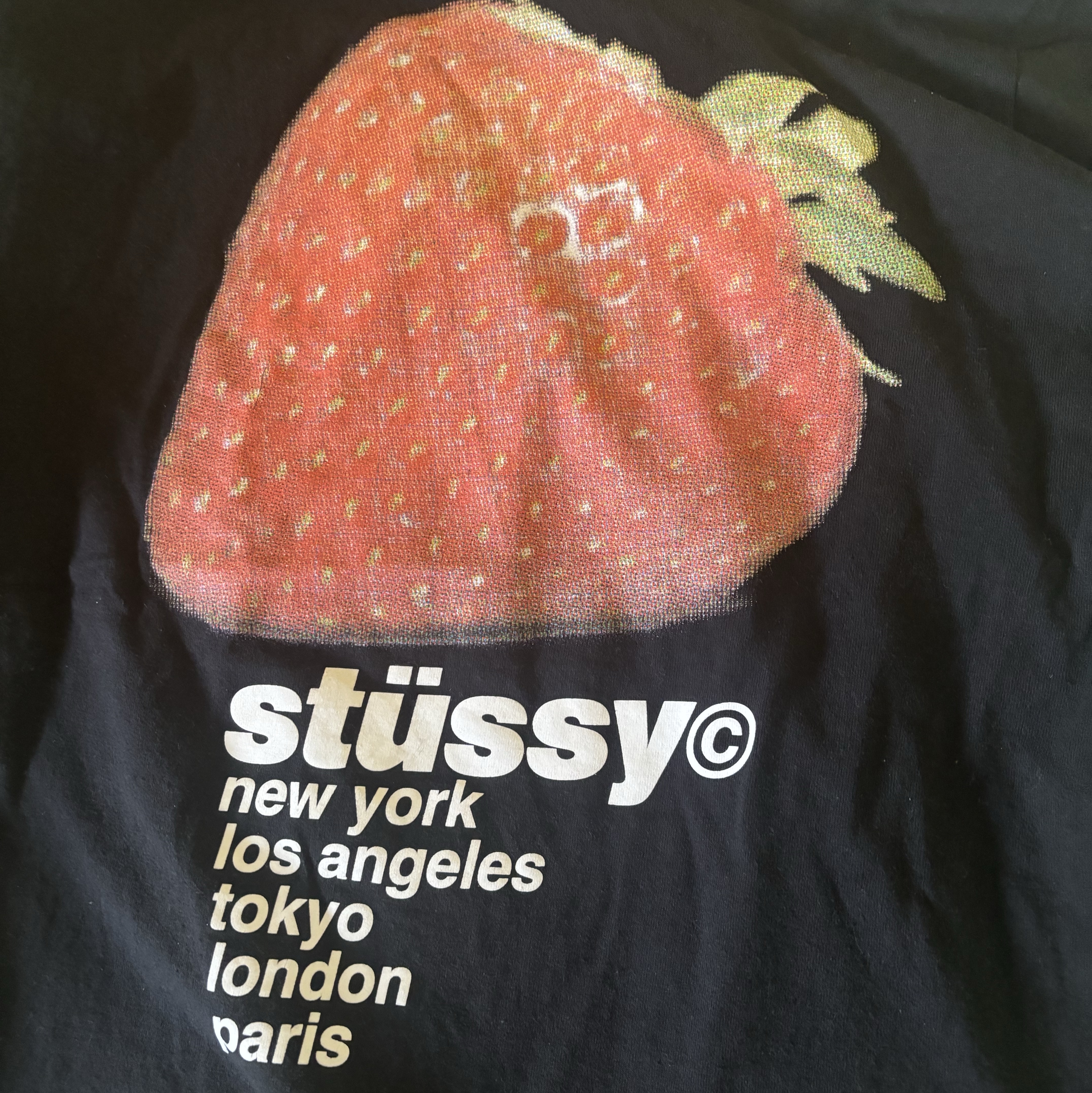 Stussy Strawberry T-Shirt Black 착용 스타일