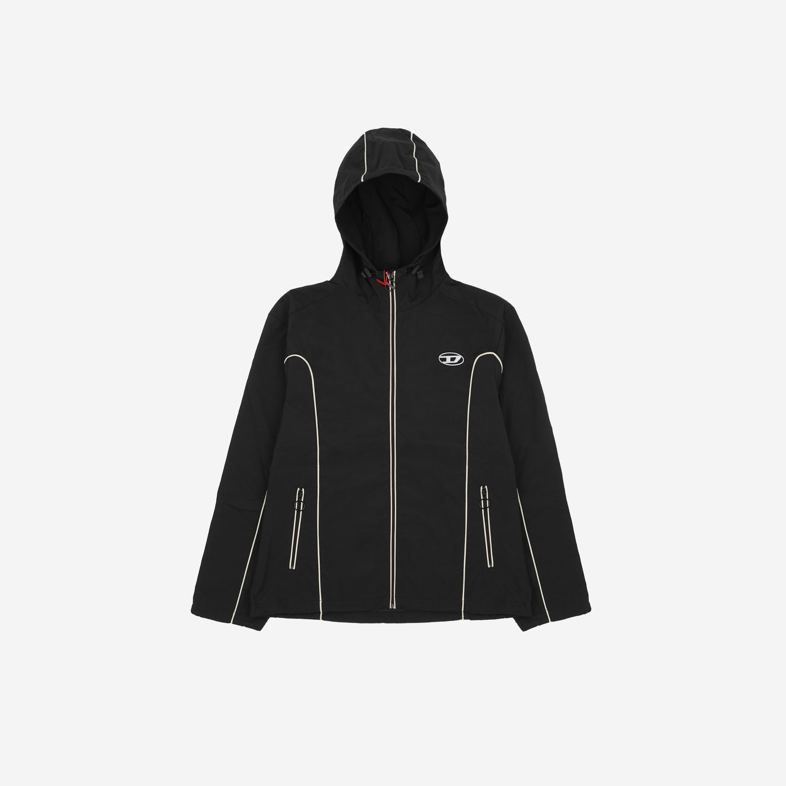 Diesel J-Hives Windbreaker with Contrast Piping Black