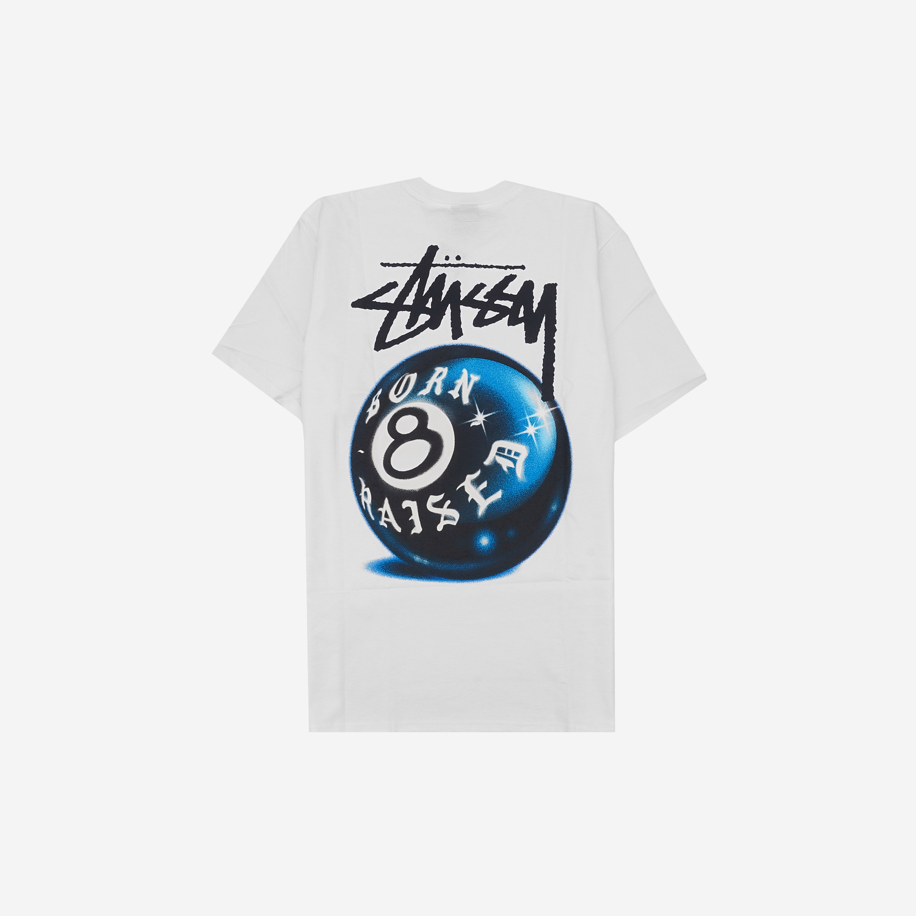 스투시 x 본앤레이즈드 8볼 티셔츠 화이트(Stussy x Born X Raised 8 Ball T-Shirt White)