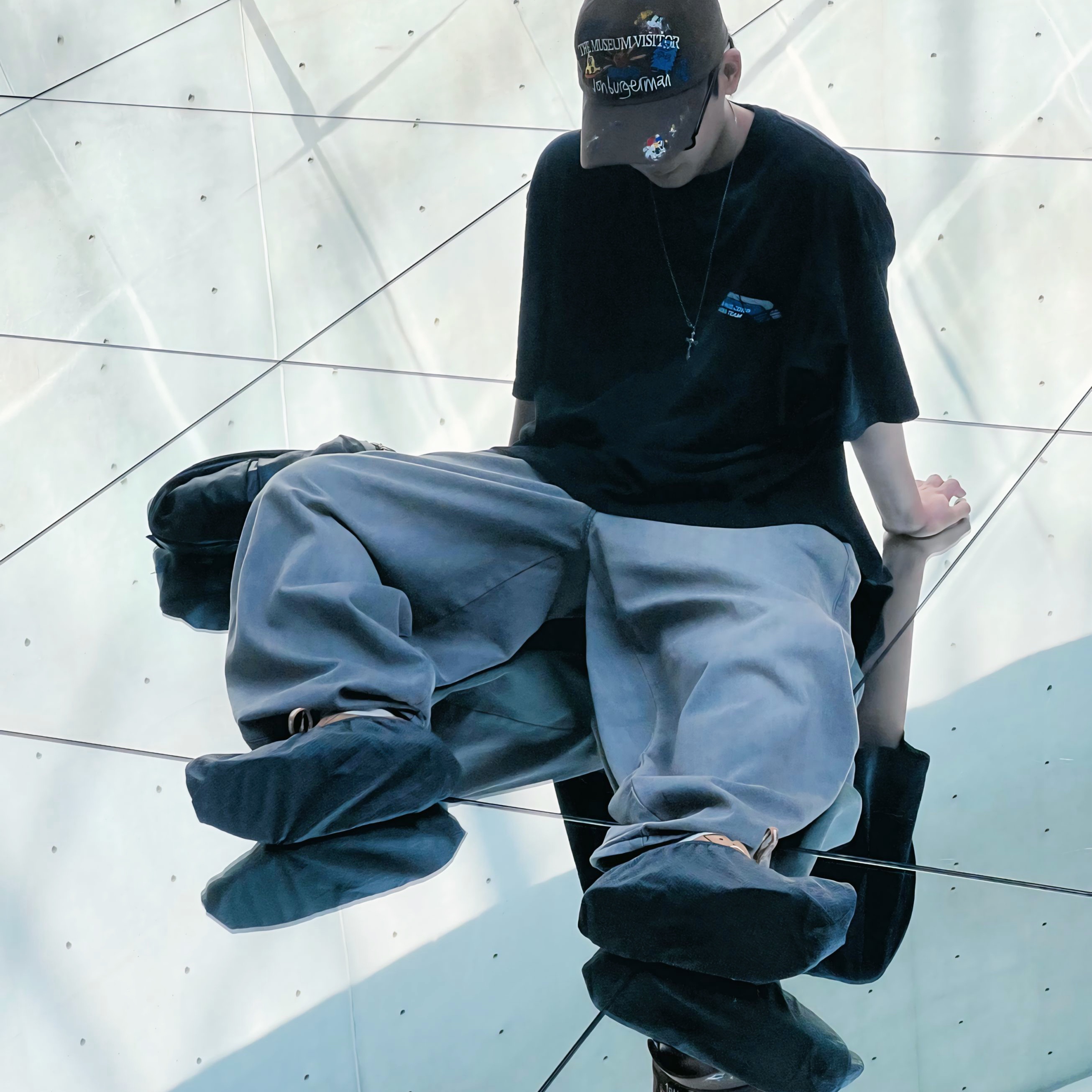 Nonnod Grandprix T-shirt Washed Black, Nike x Supreme Air Force 1 Low Flax 착용 스타일 - 2