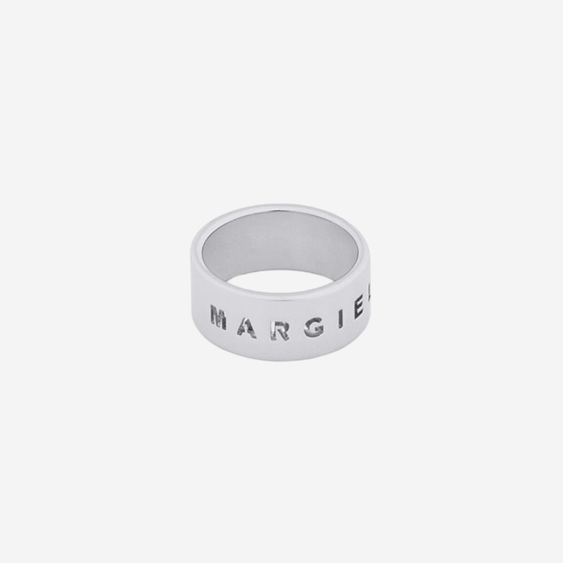 (W) MM6 Maison Margiela Logo Cut-Out Ring Palladium 상세 이미지 1