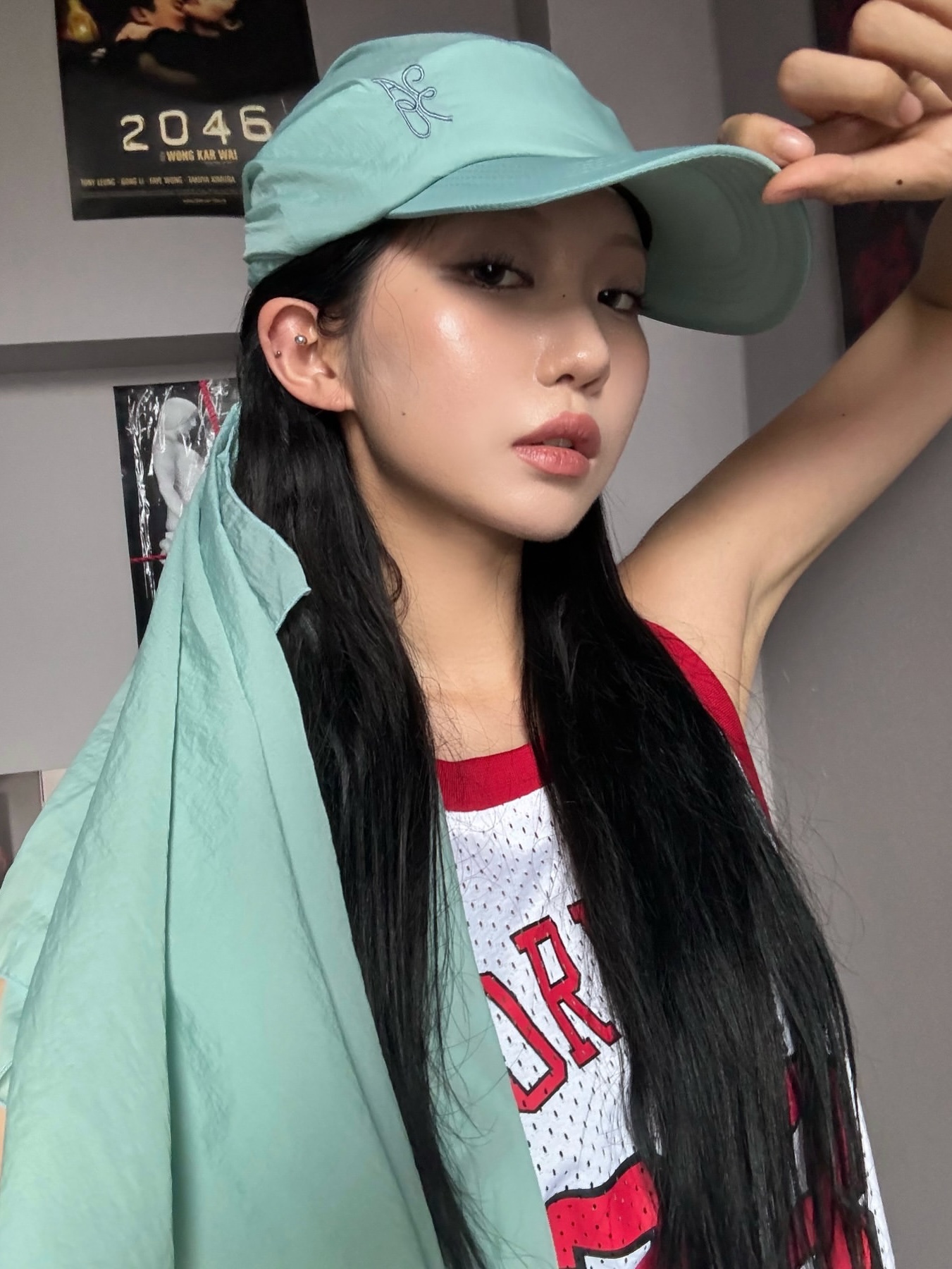 ACOC Sunflower Cap Mint 착용 스타일 - 1