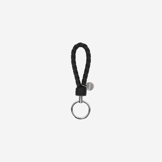 Bottega Veneta Logo Tag Keyring Espresso