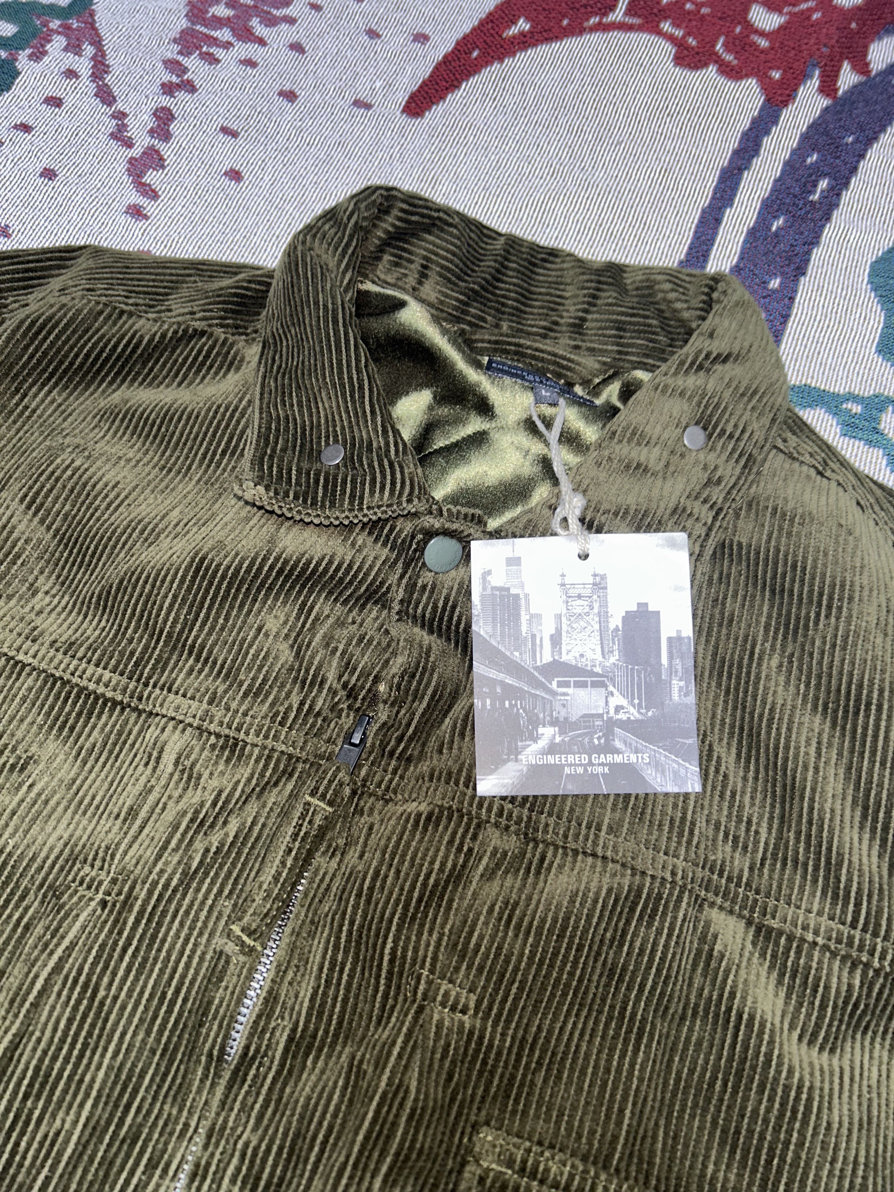 Engineered Garments Trucker Jacket Olive 착용 스타일 - 1