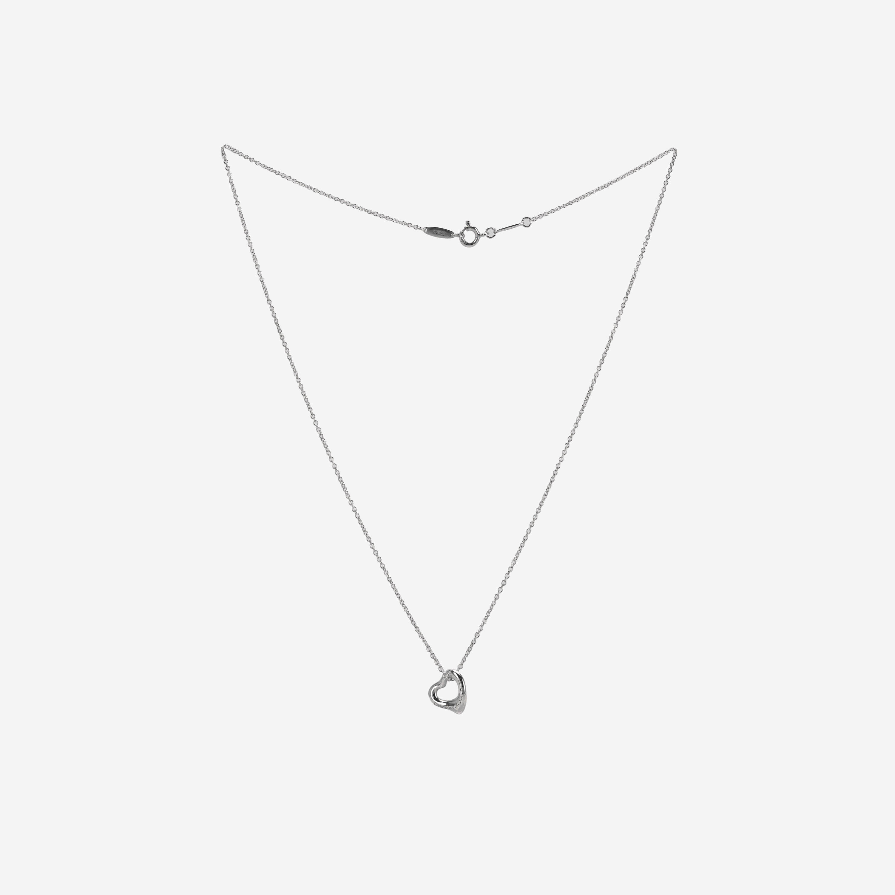Tiffany & Co. Elsa Peretti Open Heart Pendant 11mm Silver