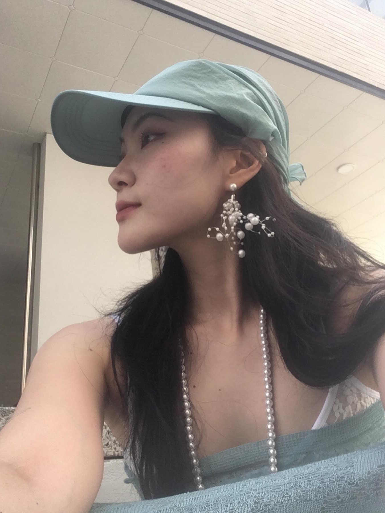 ACOC Sunflower Cap Mint 착용 스타일 - 2