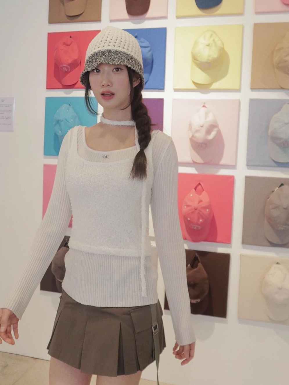Allincomplete Soboro Bucket Hat Black 착용 스타일
