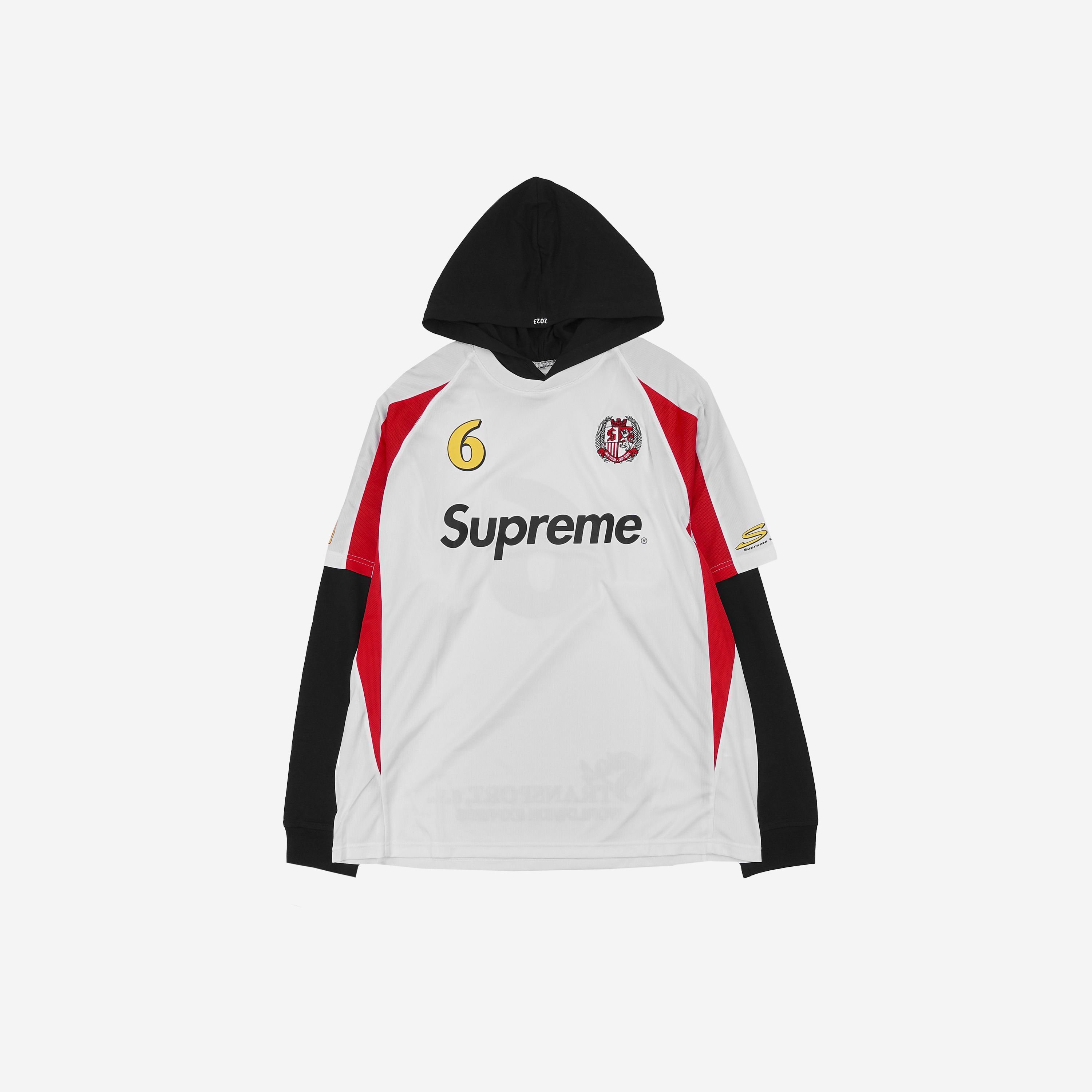 Supreme Hooded Soccer Jersey White - 23FW