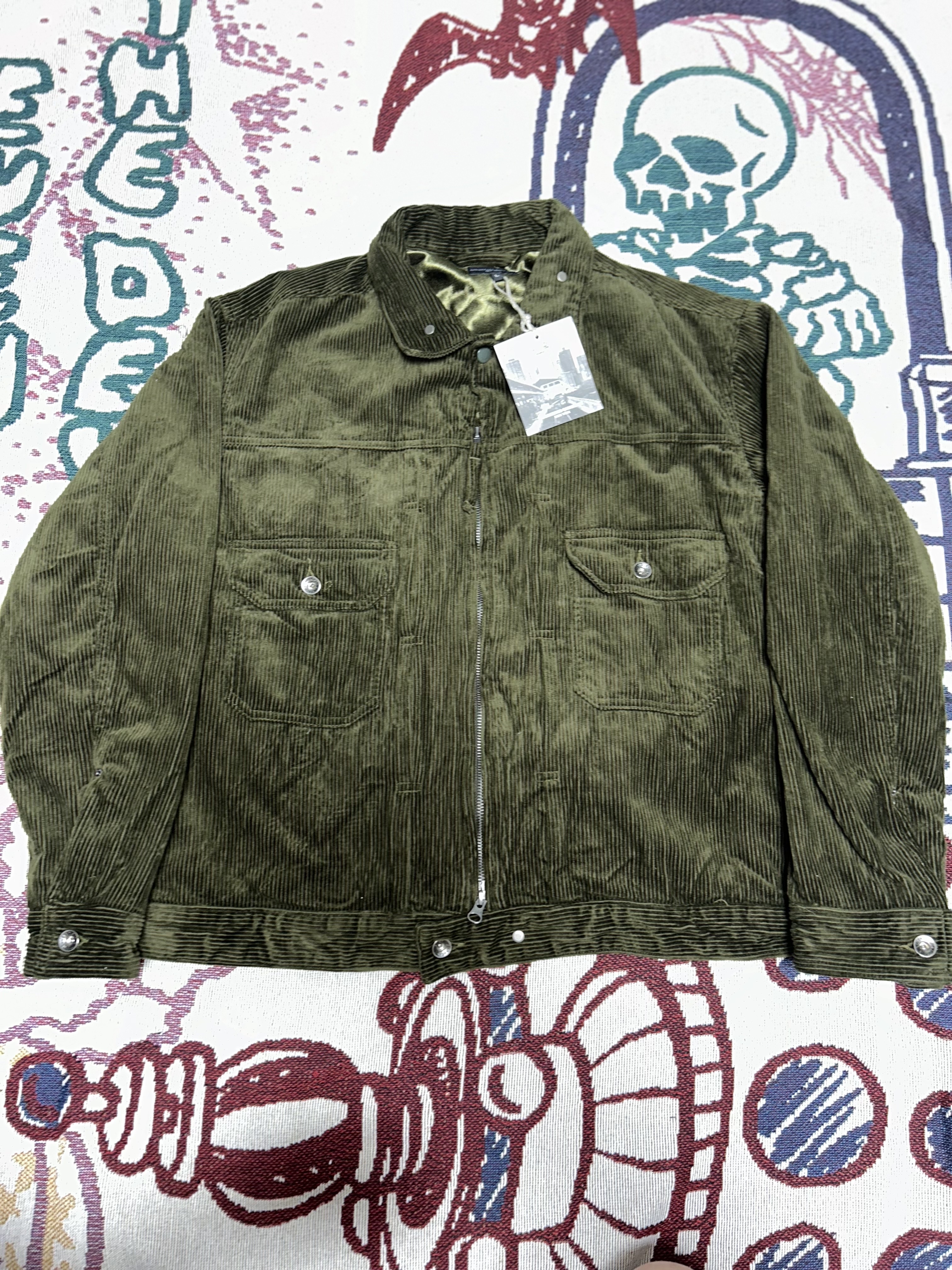 Engineered Garments Trucker Jacket Olive 착용 스타일 - 2