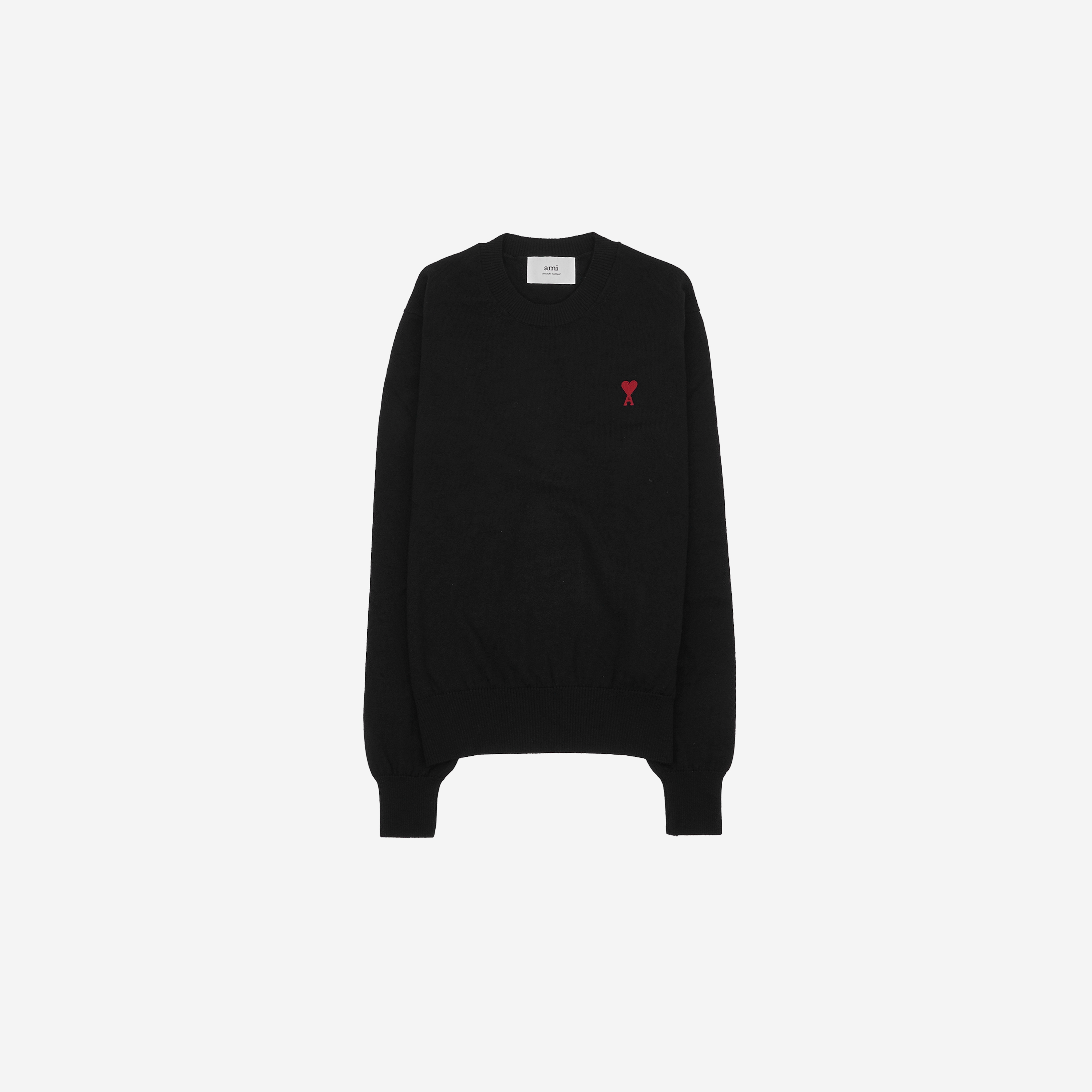 AMI de Coeur Embroidery Crewneck Sweater Black
