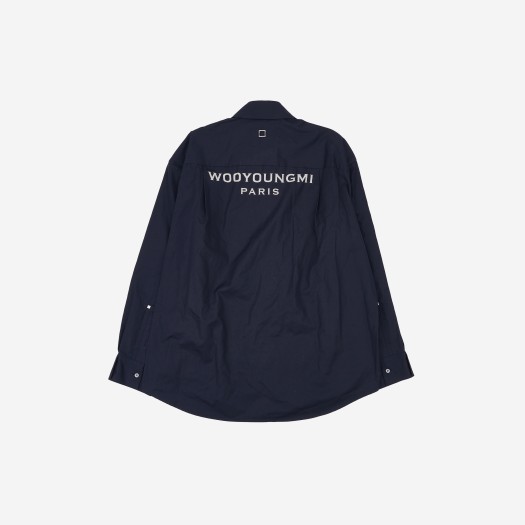 Wooyoungmi Cotton Back Logo Shirt Navy - 23FW