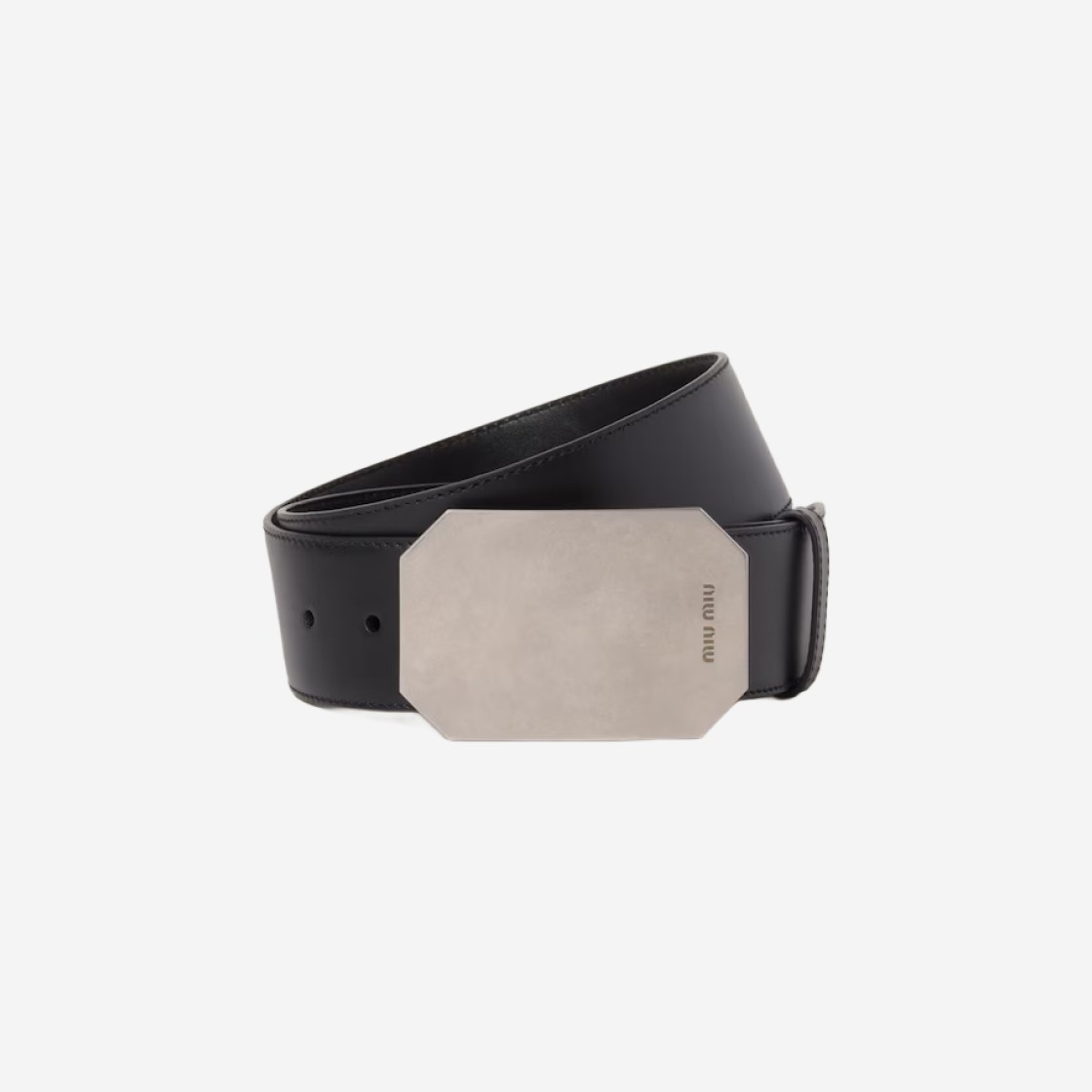 (W) Miu Miu Leather Belt Black 상세 이미지 1