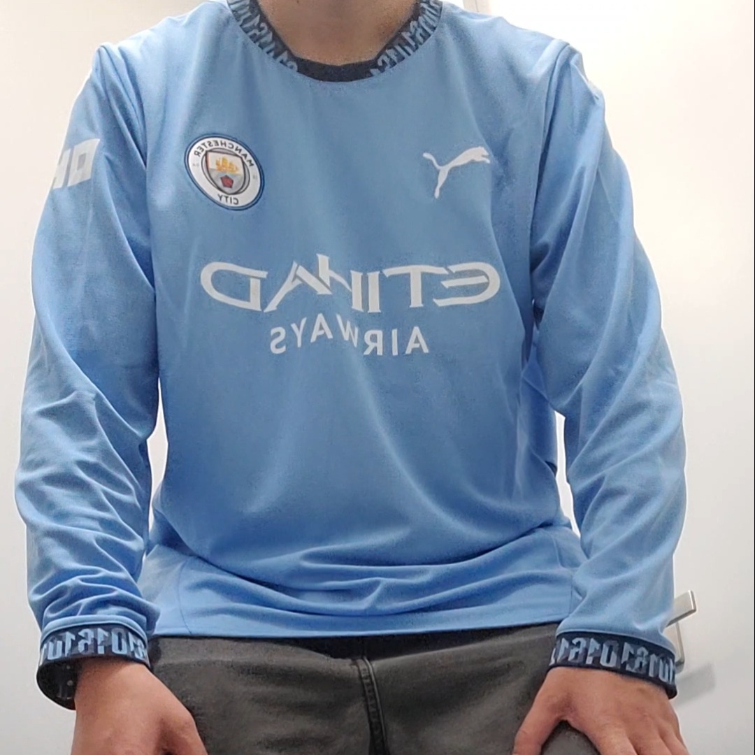 Puma Manchester City 2024/25 Home LS Jersey Team Light Blue (Non Marking Ver.) 착용 스타일 - 1