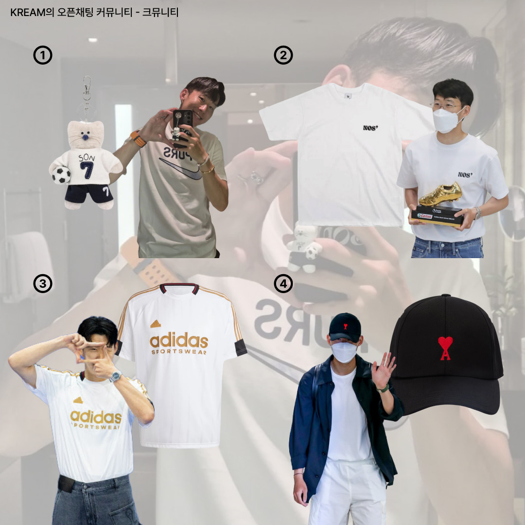 Monamhee x NOS7 SON.hee Keyring Cream, NOS7 Black Signature Logo Standard Fit T-Shirt White 착용 스타일 - 2