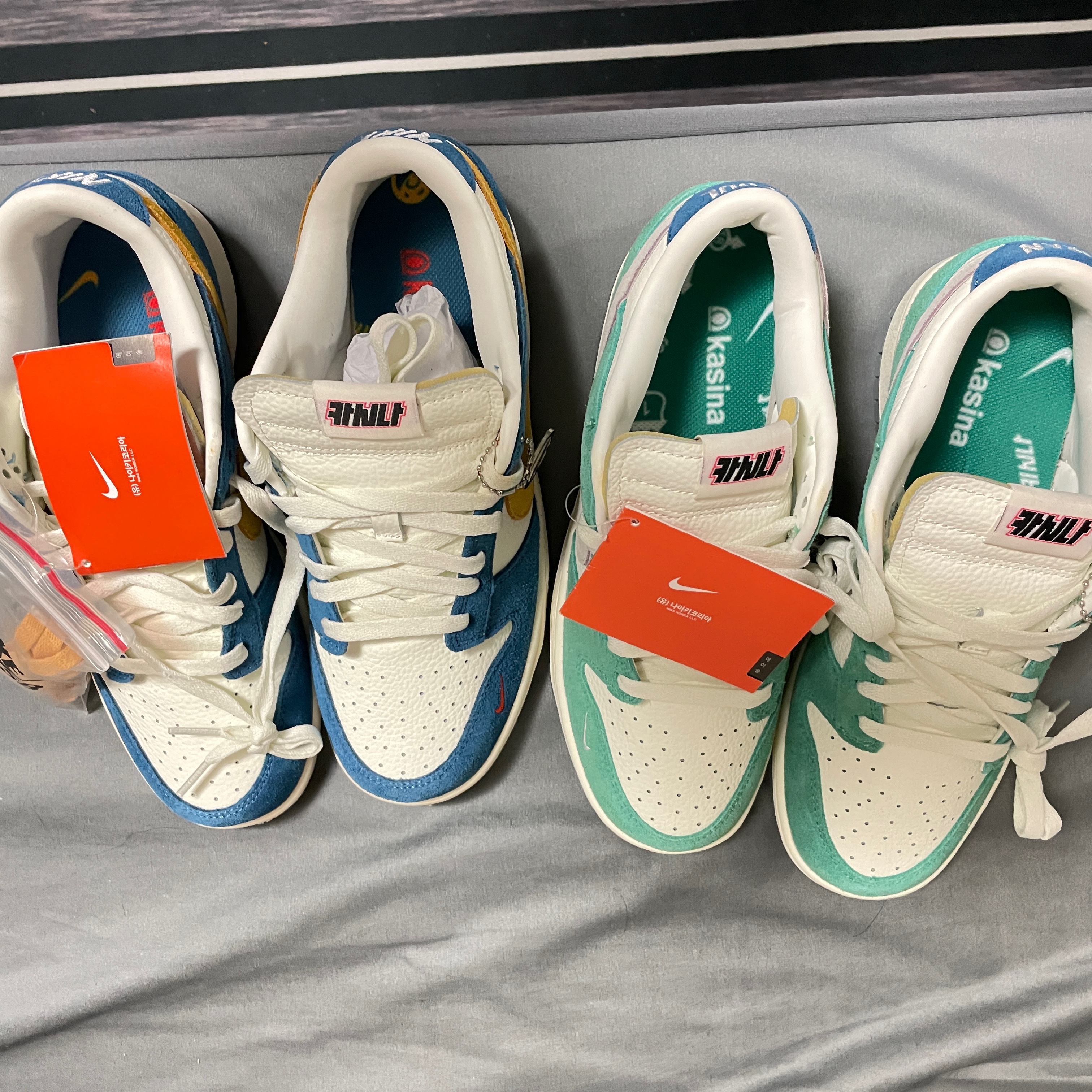 Nike x Kasina Dunk Low 80's Bus, Nike x Kasina Dunk Low Road Sign - Kasina Exclusive 착용 스타일