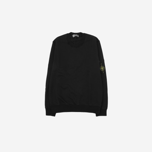 Stone Island 63051 Cotton Fleece Garment Dyed Sweatshirt Black - 24SS