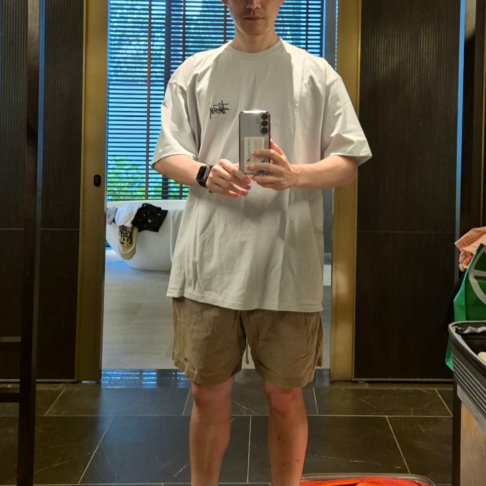 Stussy Basic Stussy T-Shirt Fog 2024 착용 스타일
