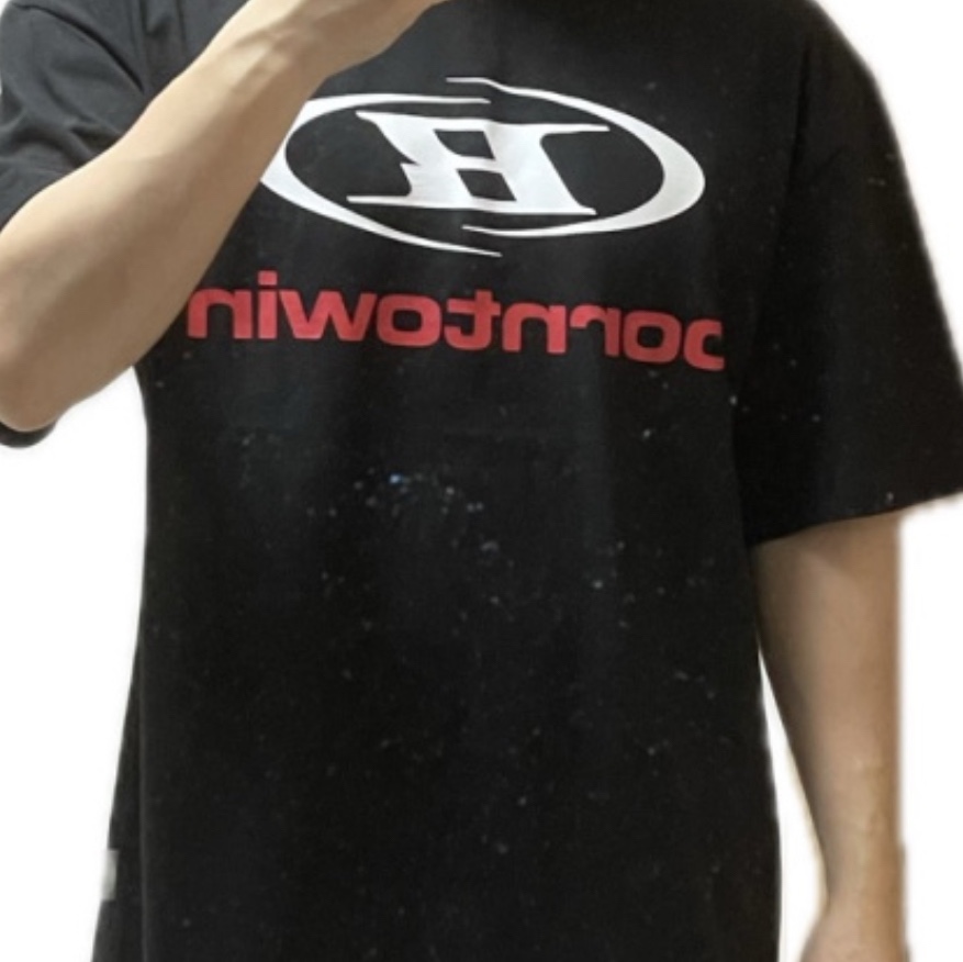 BORN TO WIN Symbol B Logo T-Shirts Black 착용 스타일