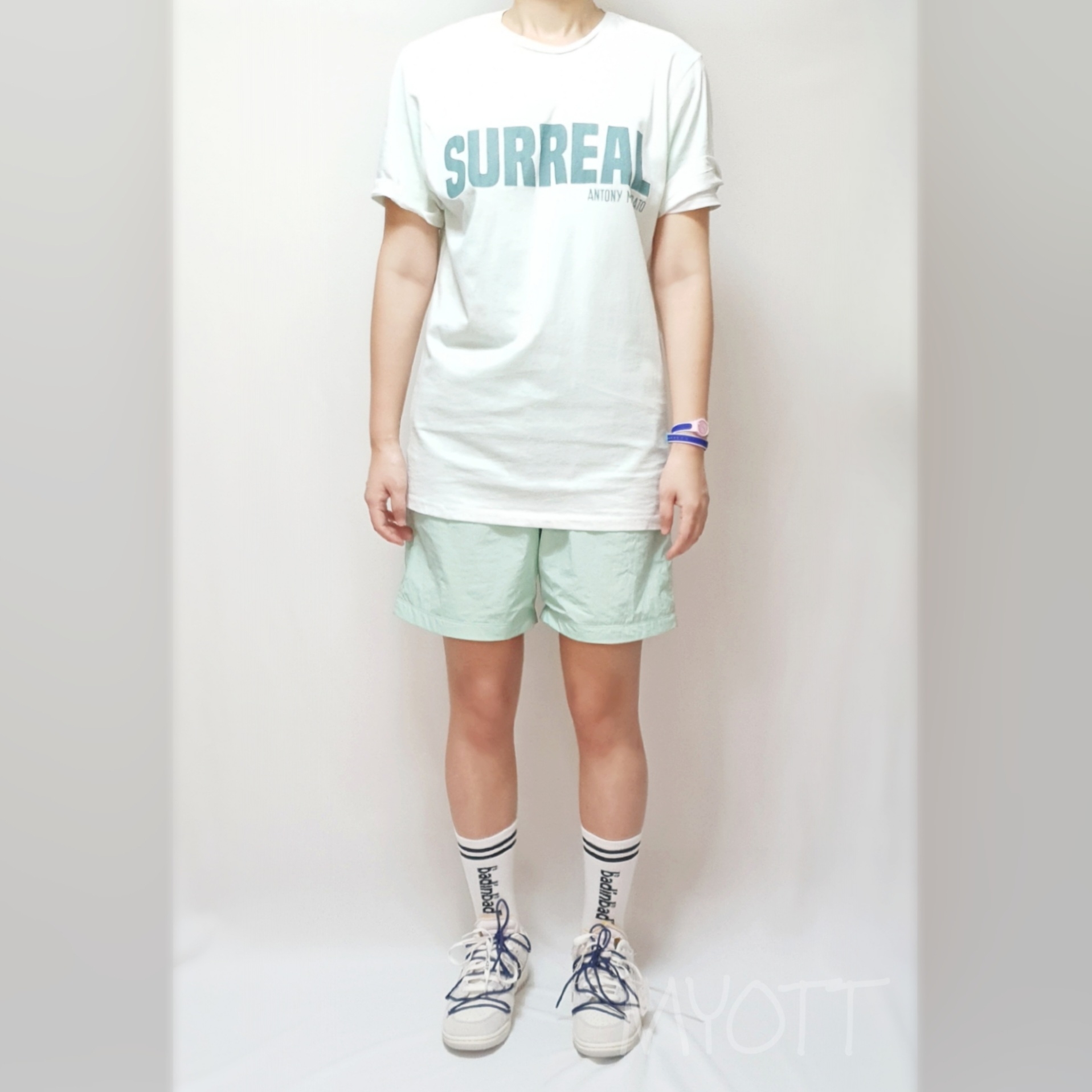 Nike x Off-White Dunk Low The 50 - Lot 18, Swatch Kauai Quartz Multicolor 착용 스타일 - 2