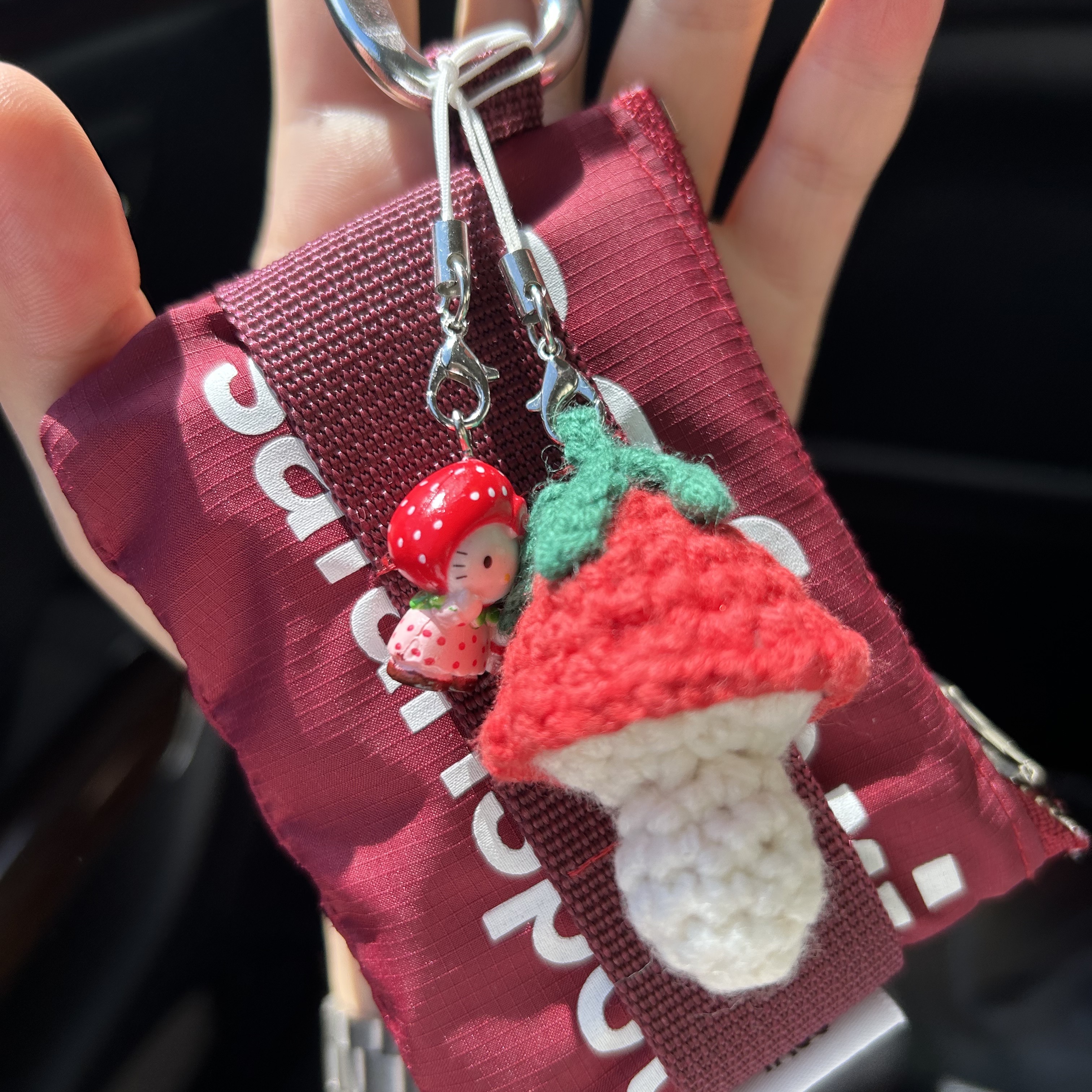 Safarispot Basic Safari Keyring Card Wallet Burgundy 착용 스타일