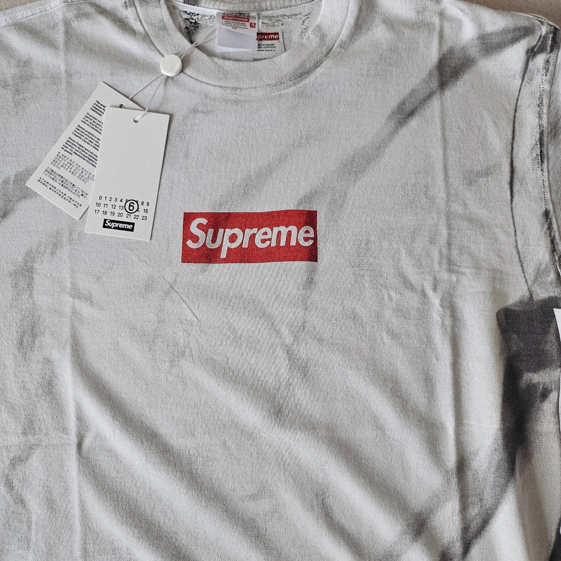 Supreme x MM6 Maison Margiela Box Logo T-Shirt White - 24SS 착용 스타일 - 1