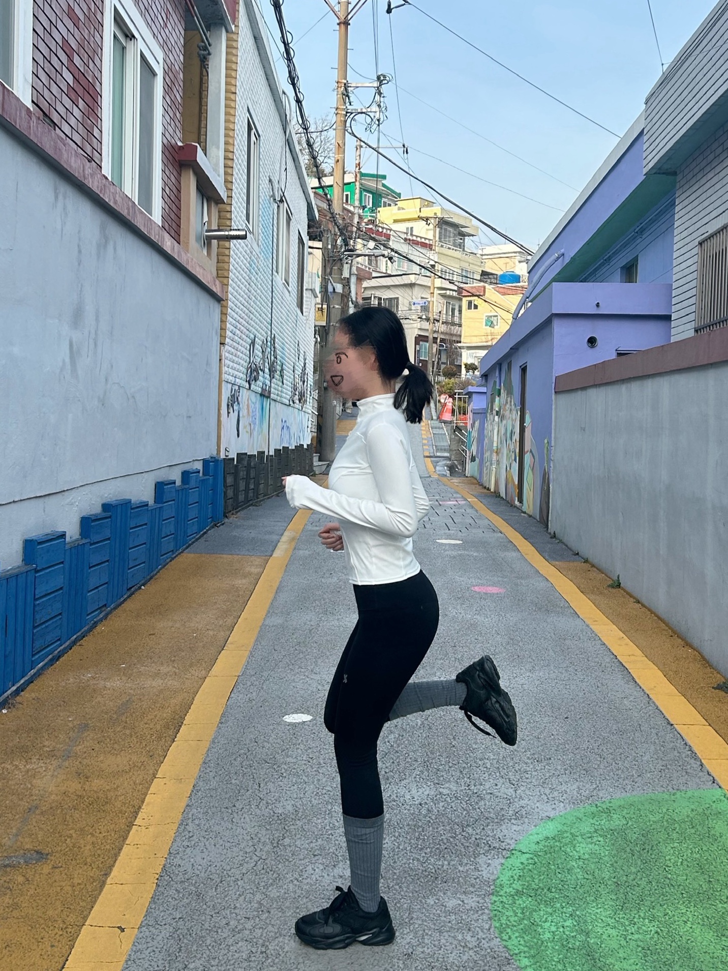 (W) Xexymix Black Label Signature 360N Leggings Black, (W) Nike NSW Therma-Fit City Series Jacket Black - Asia 착용 스타일 - 2