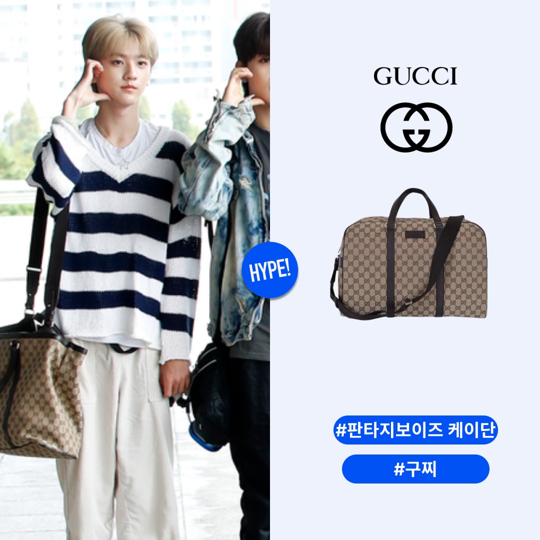 Gucci GG Supreme Canvas Boston Bag Beige Ebony 착용 스타일 - 1