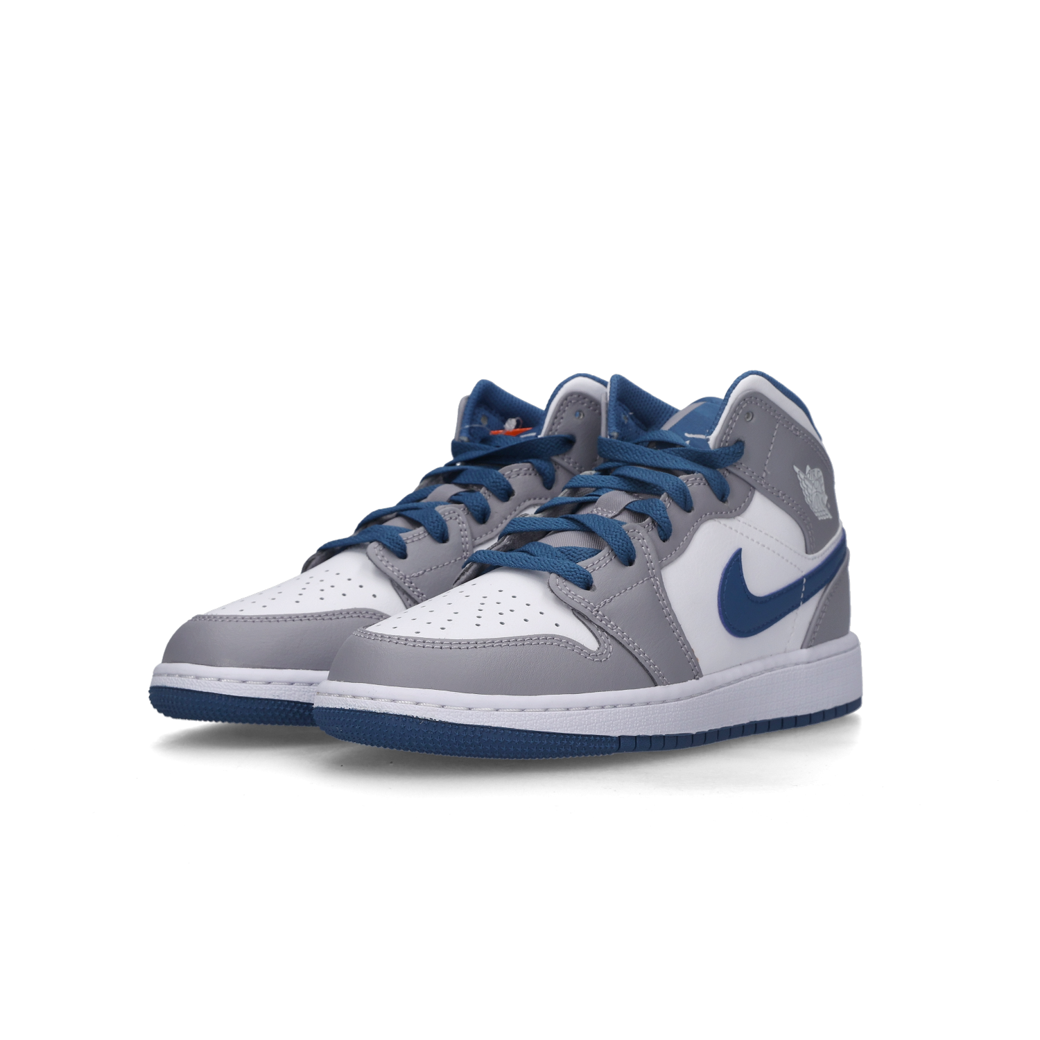 (GS) Jordan 1 Mid Cement Grey True Blue