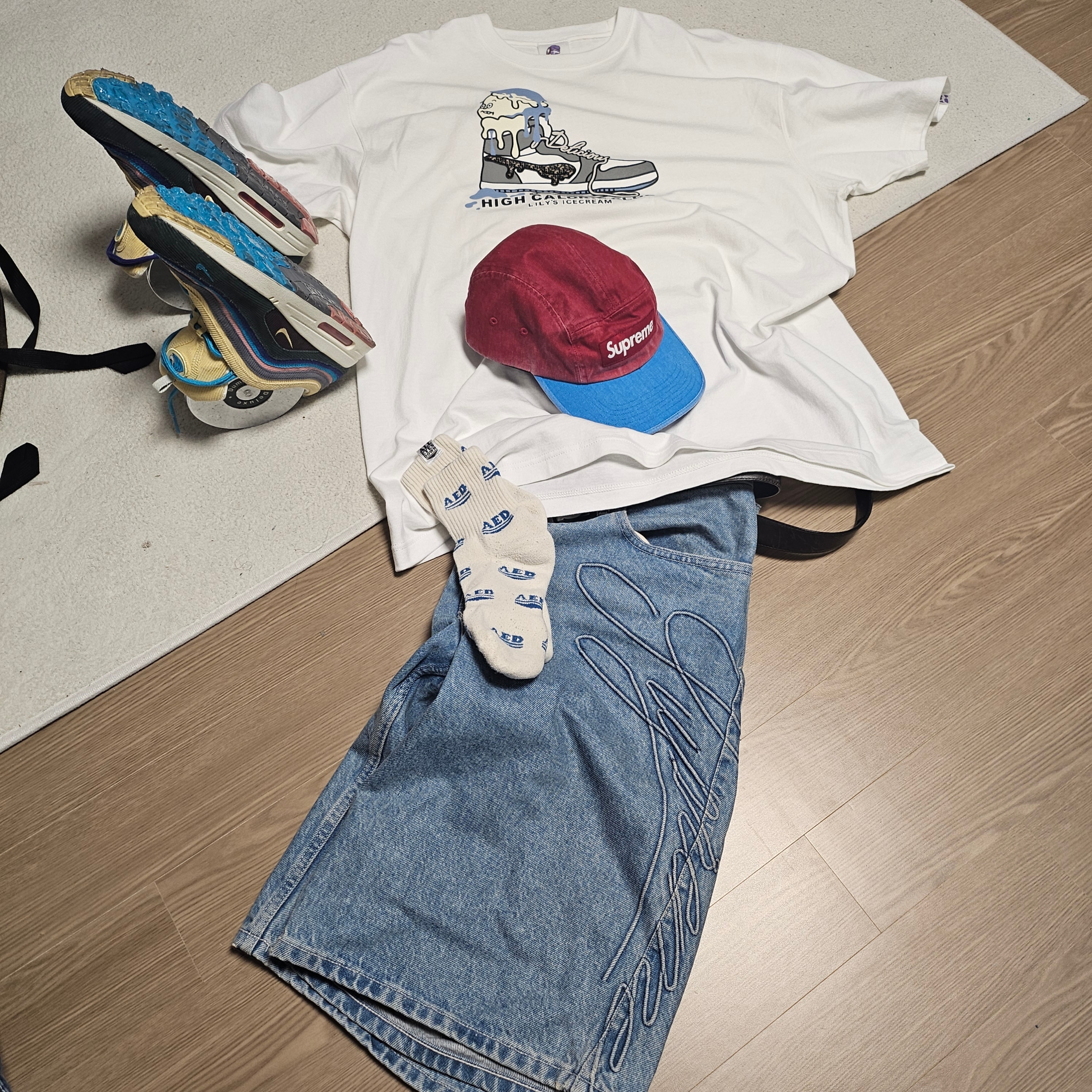 Supreme Pigment 2-Tone Camp Cap Red - 24SS, Gucci Ghost Ring Silver 9mm 착용 스타일 - 5