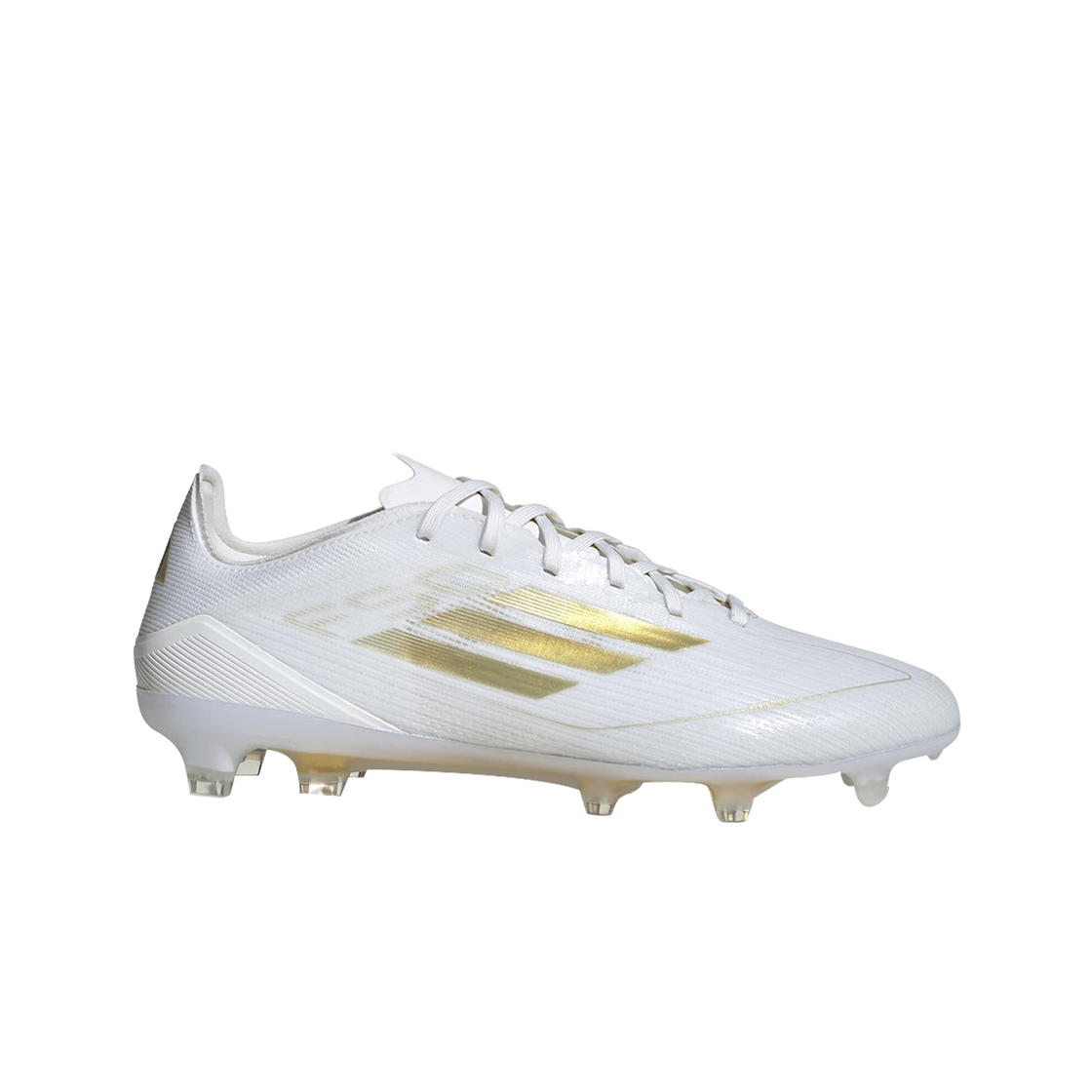 아디다스 F50 프로 FG 클리츠 클라우드 화이트 골드 메탈릭(Adidas F50 Pro FG Cleats Cloud White Gold Metallic)