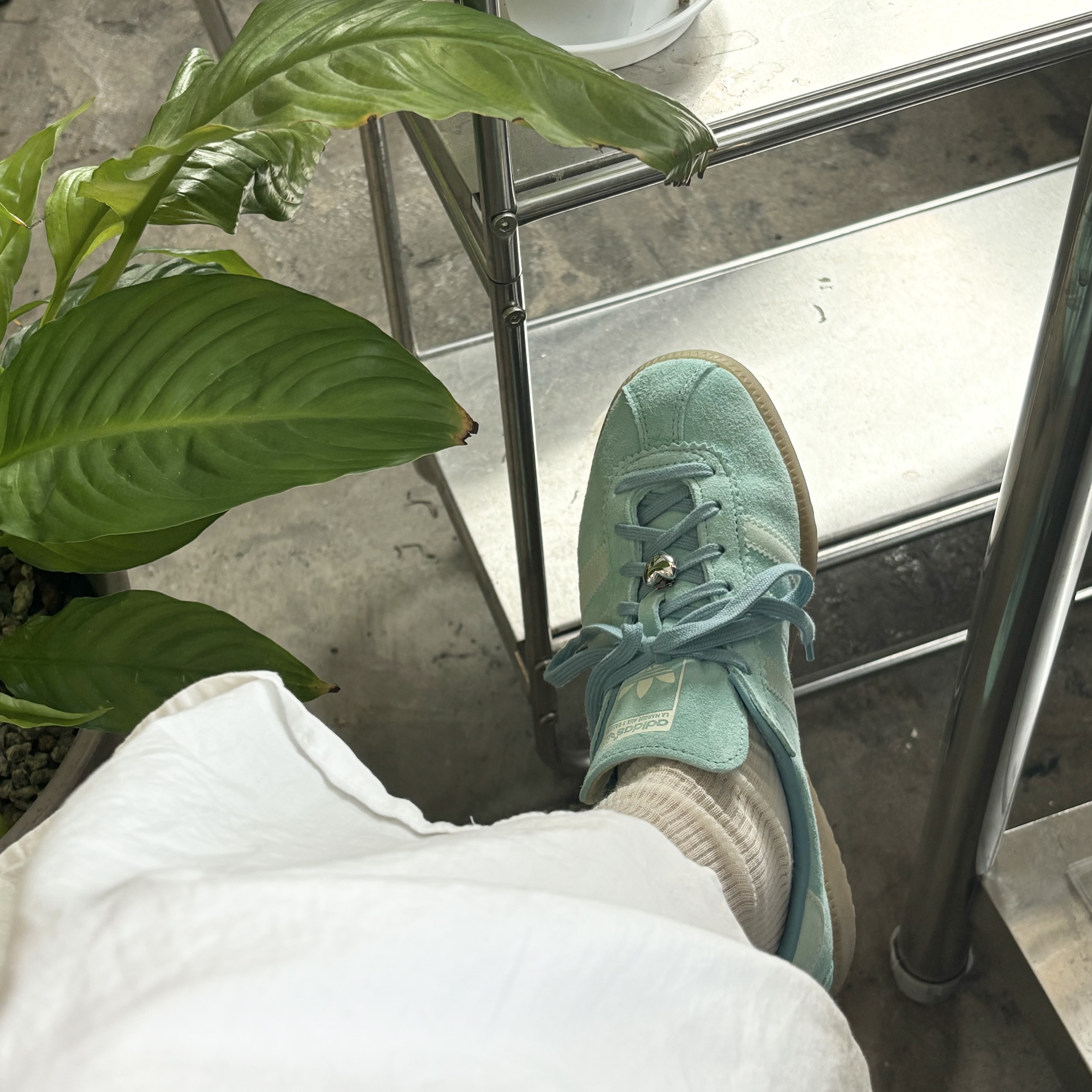 Adidas Bermuda Easy Mint 착용 스타일