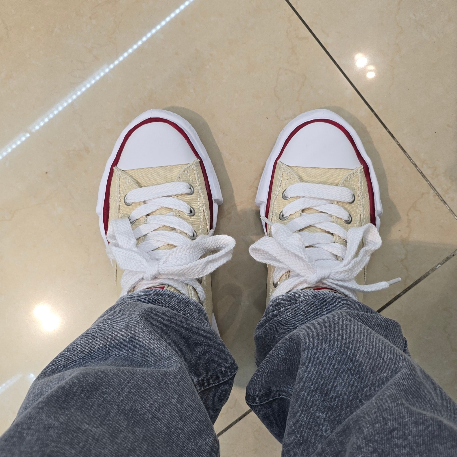 Maison Mihara Yasuhiro Peterson OG Sole Canvas Low-top Sneakers Natural, Samsung Galaxy Watch6 Classic 47mm Golf Edition Bluetooth Silver (Korean Ver.) 착용 스타일 - 1