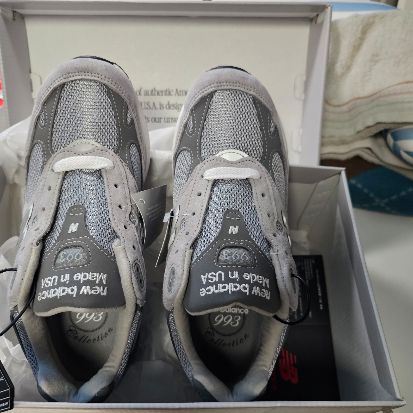 New Balance 993 Made in USA Grey - D Standard 착용 스타일 - 3