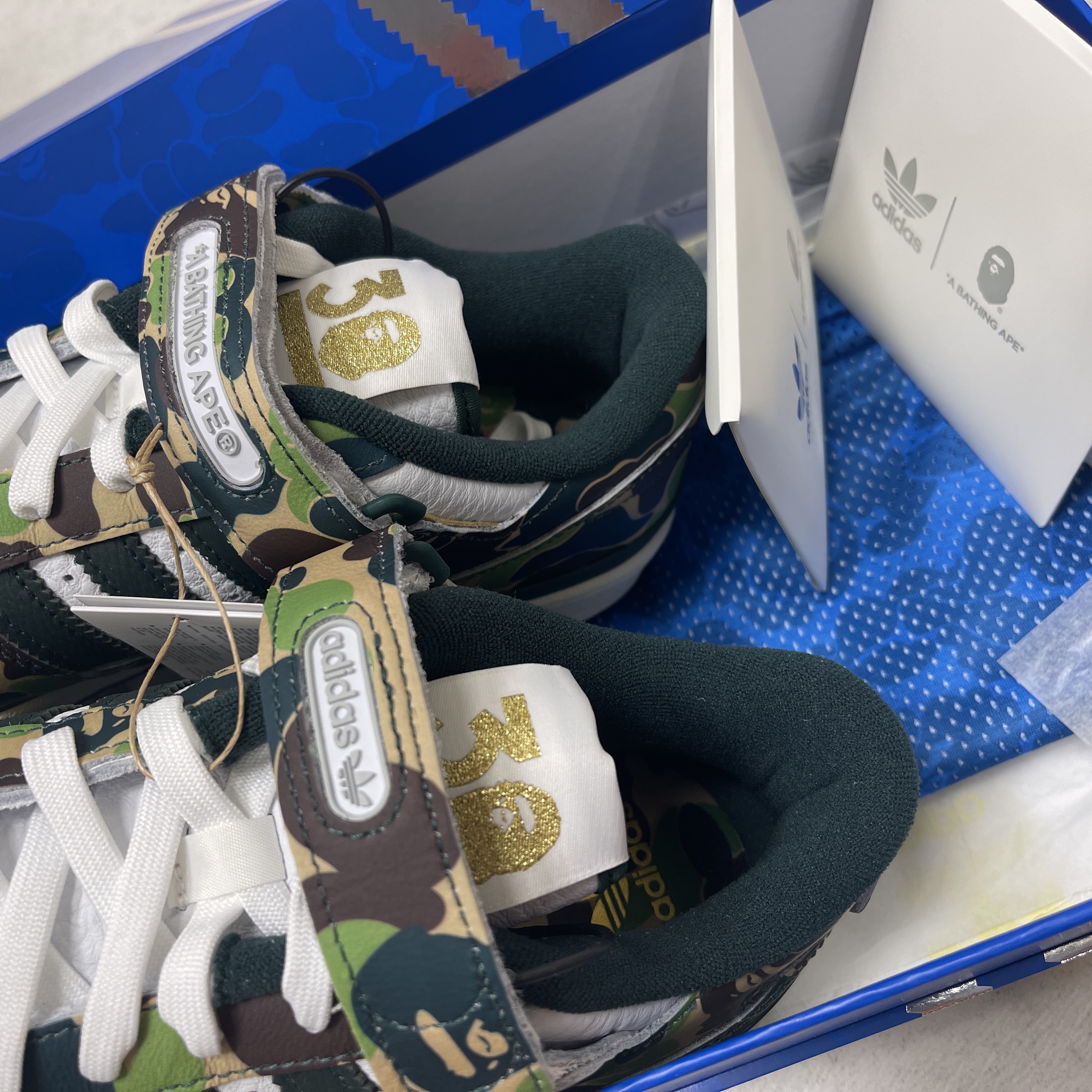 Adidas x BAPE Forum 84 Low Green Camo 착용 스타일 - 4