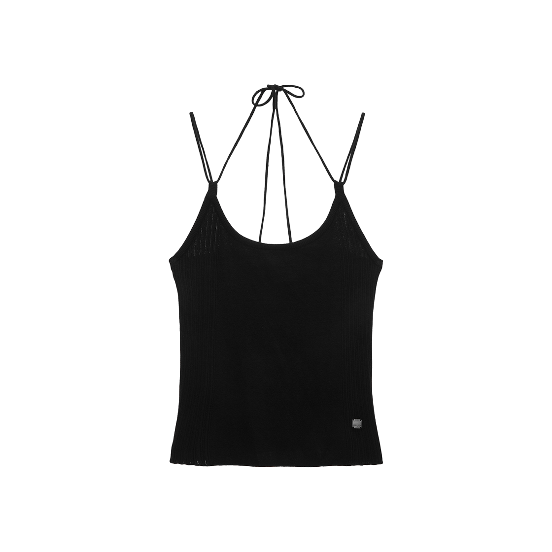 (W) Matin Kim Strap Halter Neck Knit Top Black 상세 이미지 1