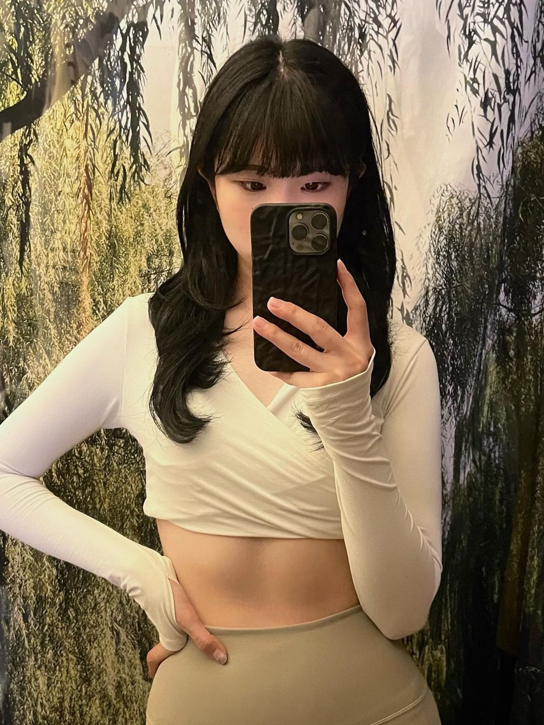(W) Xexymix Black Label Signature 360N Leggings Black 착용 스타일 - 1