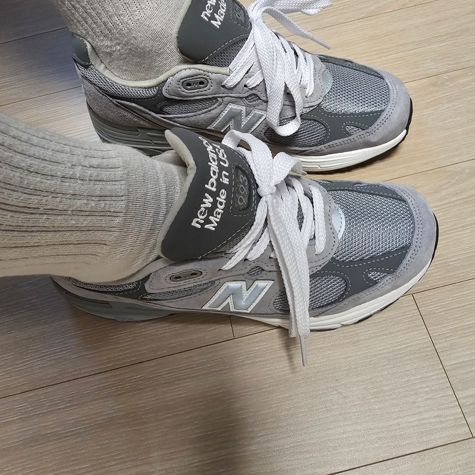 New Balance 993 Made in USA Grey - D Standard 착용 스타일 - 1