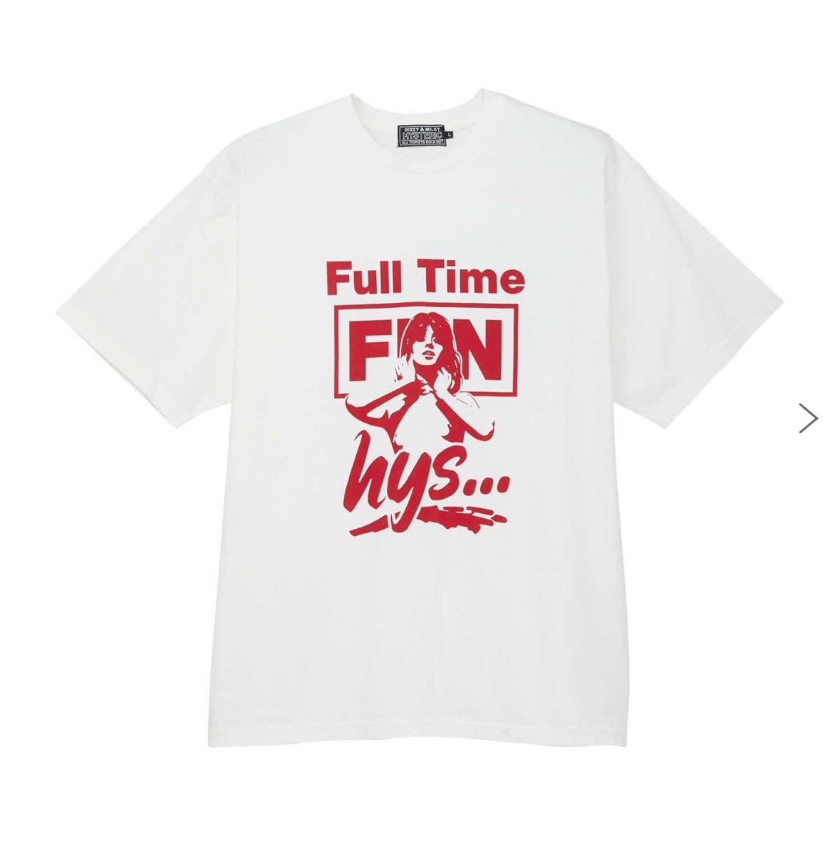 Hysteric Glamour Full Time Fun T-Shirt White 착용 스타일 - 1