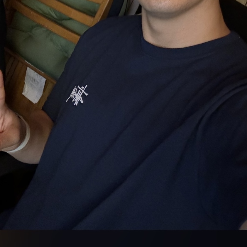 Stussy Basic Stussy T-Shirt Navy 2023 착용 스타일