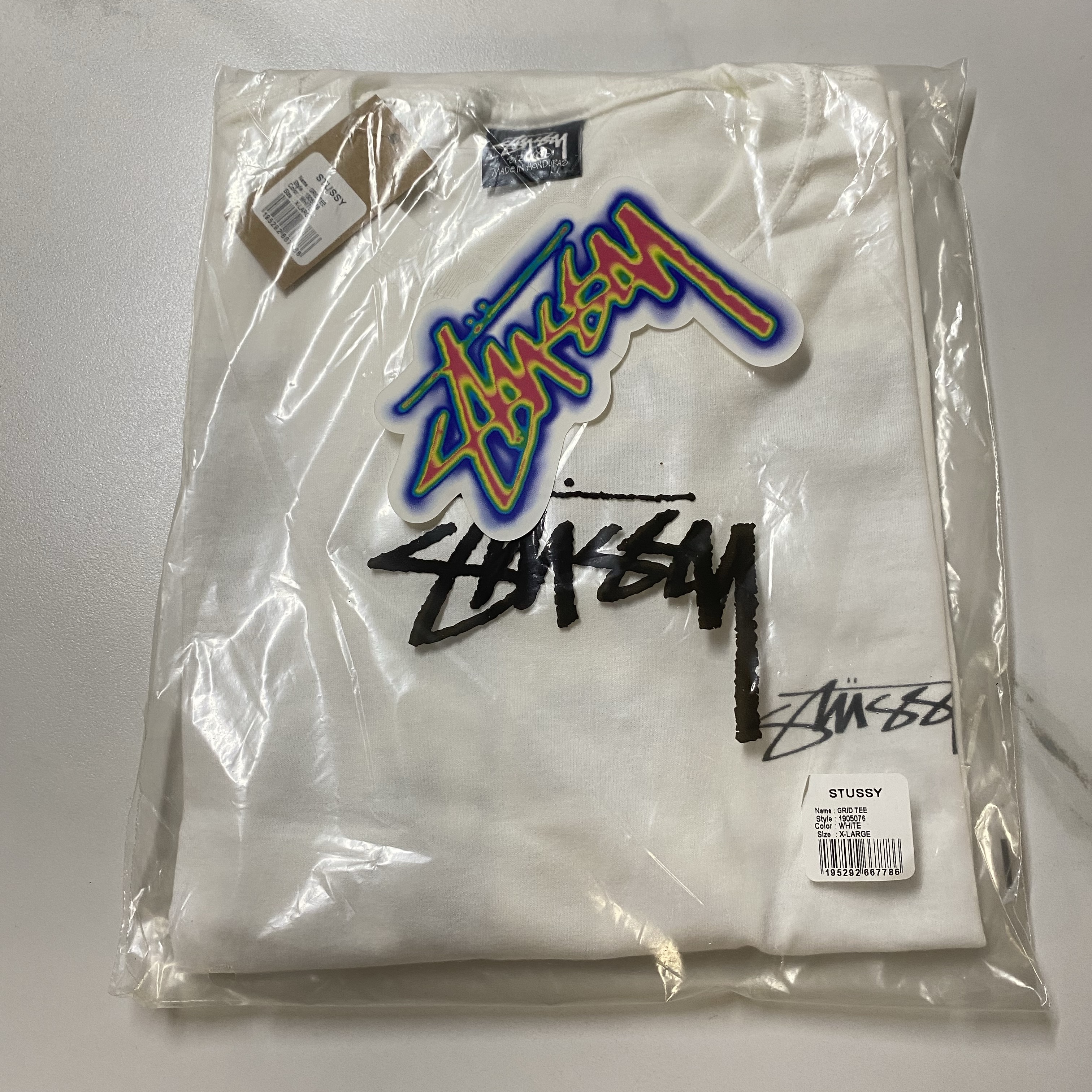 Stussy Grid T-Shirt White 착용 스타일