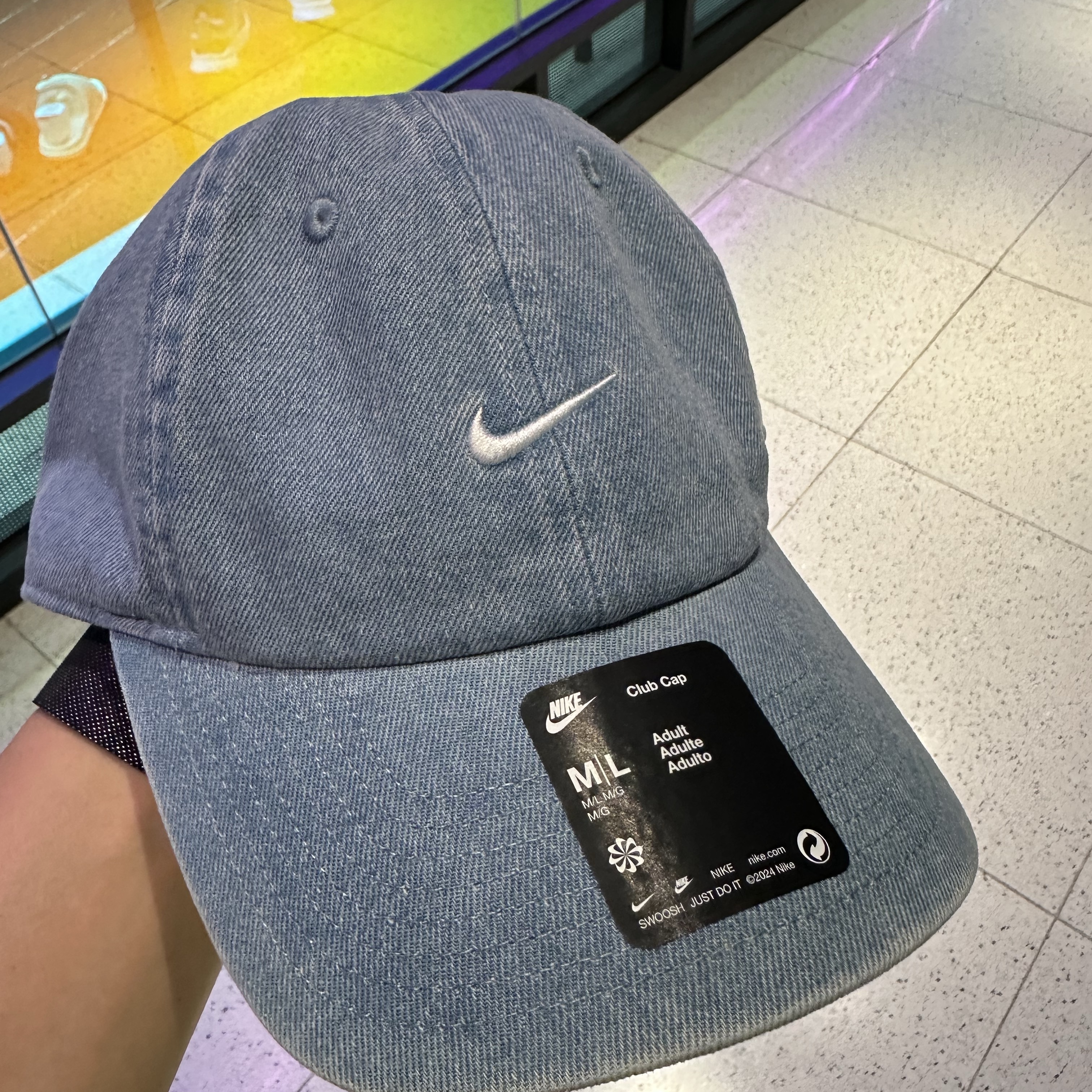 Nike Club Unstructured Denim Cap Aegean Storm Thunder Blue 착용 스타일