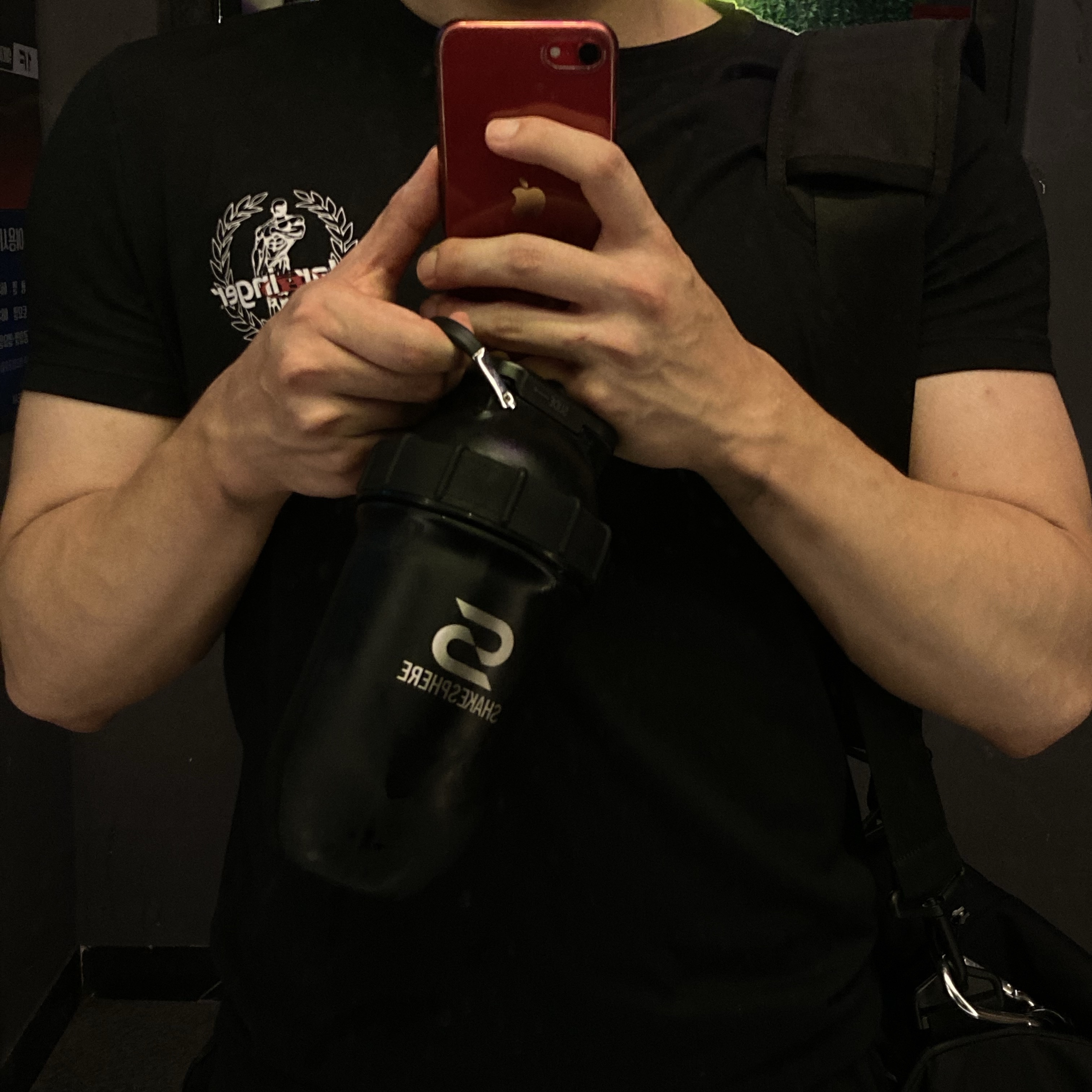 BORN TO WINB X H Muscle Fit T-Shirts Black 착용 스타일