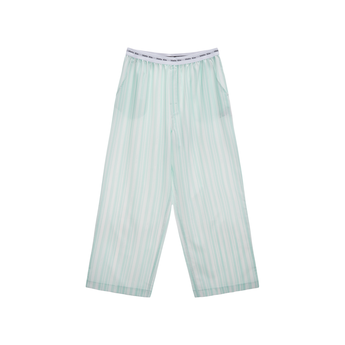 (W) Matin Kim Cozy Pajama Stripe Pants Green 상세 이미지 1