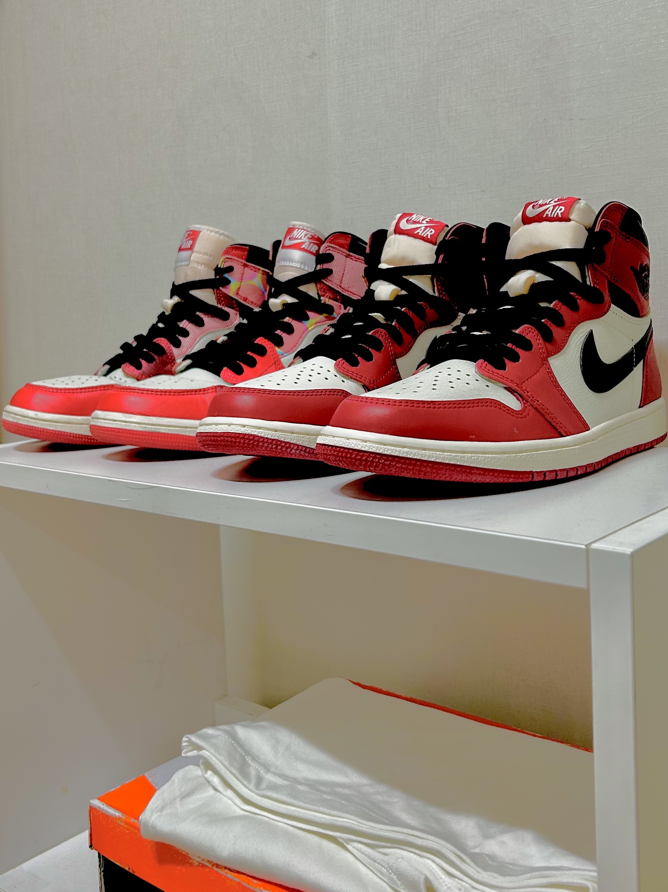 Jordan 1 Retro High OG Chicago 2022, Jordan 1 Retro High Spider-Man Next Chapter 착용 스타일 - 2