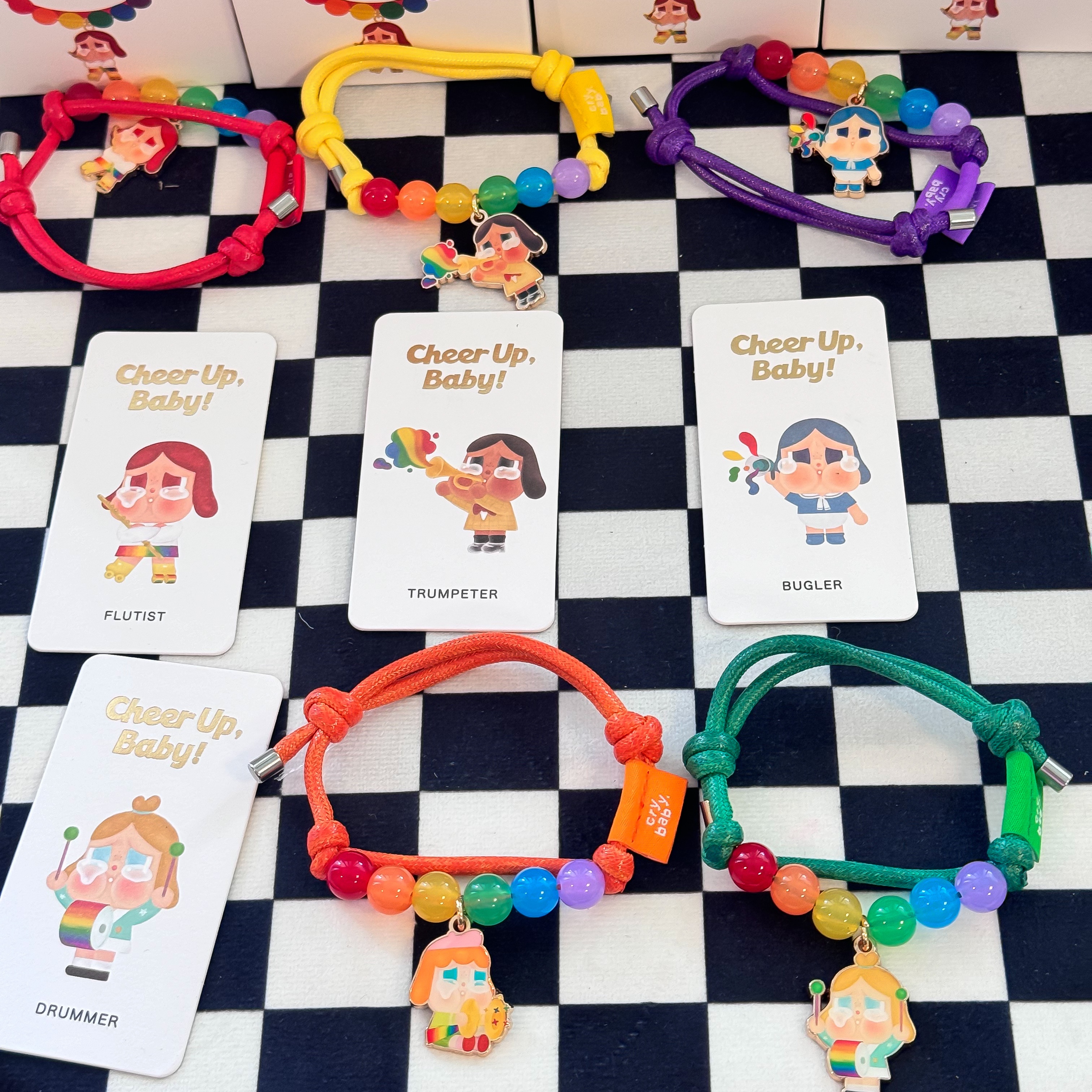 Pop Mart Crybaby Cheer Up, Baby! Series Bracelet Sealed Case (6 Blind Boxes) 착용 스타일 - 1