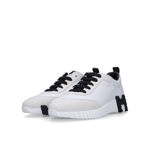 (W) Hermes Bouncing Sneakers Sport Suede Goatskin & Blanc Noir