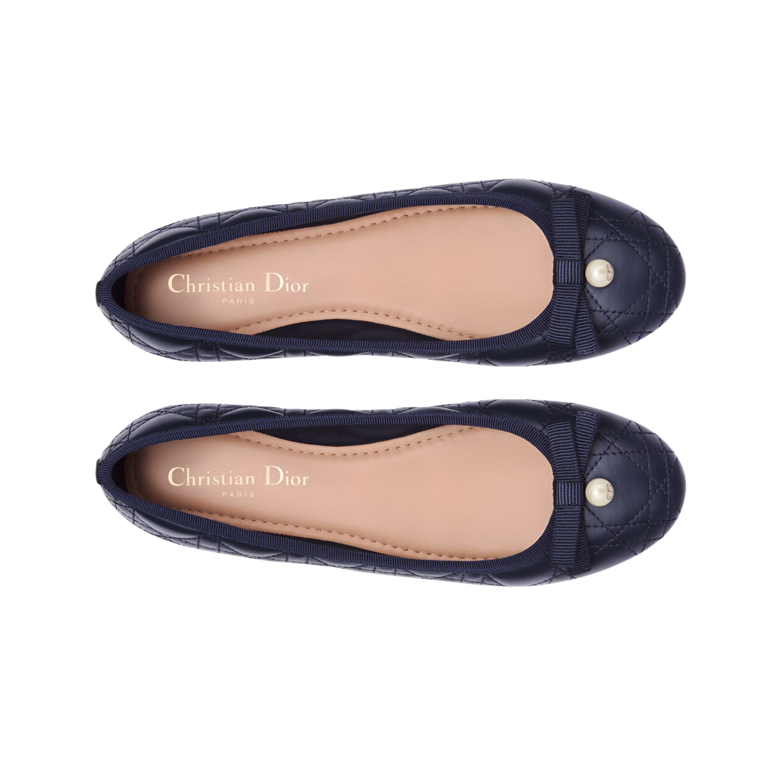 (W) Dior Ballet Flat Quilted Cannage Calfskin Deep Blue 상세 이미지 2