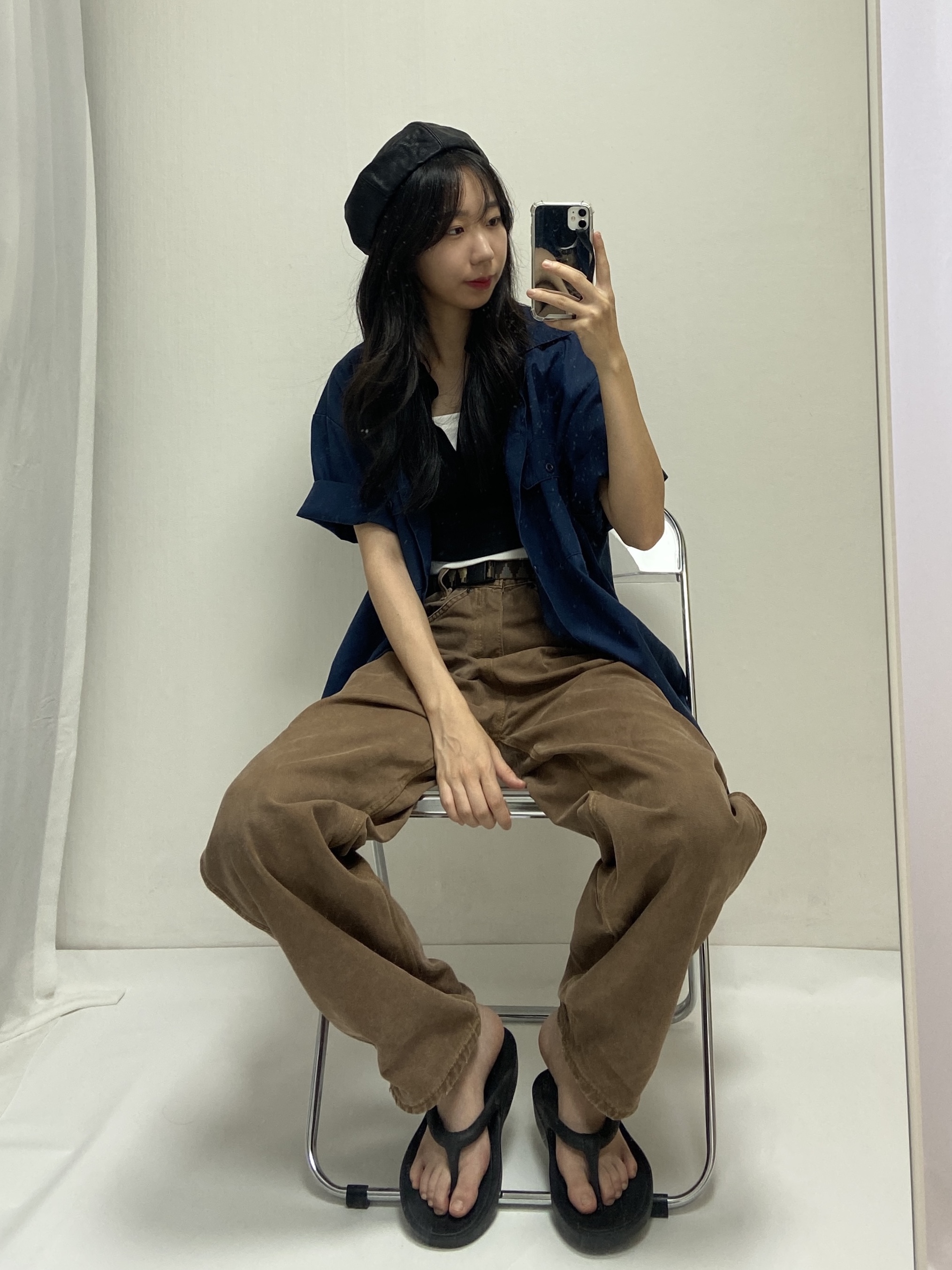Carhartt WIP Dearborn Canvas Single Knee Pants Hamilton Brown Rigid 착용 스타일 - 2