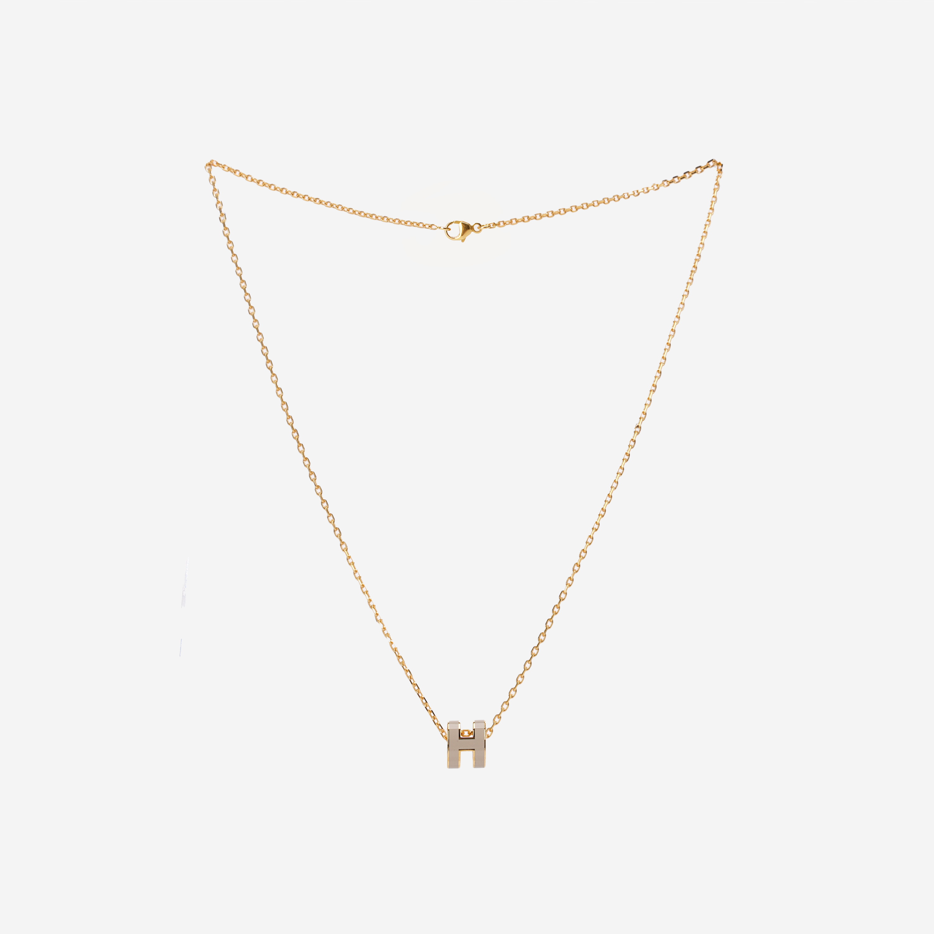 (W) Hermes Mini Pop H Pendant Gold & Marron Glace